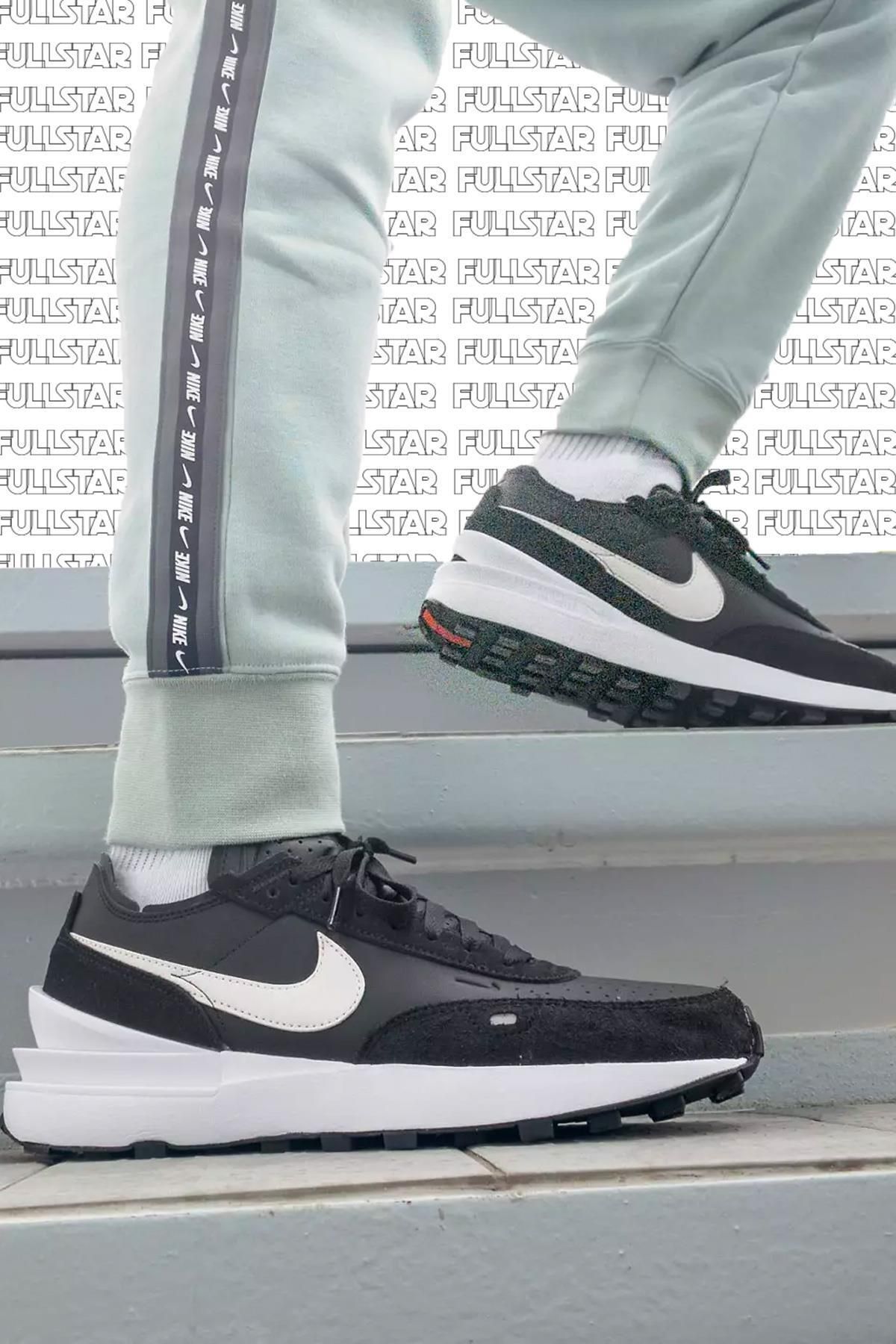 اسنیکر مشکی مردانه و زنانه وافل یک کفش ورزشی سیاه چرمی های Nike