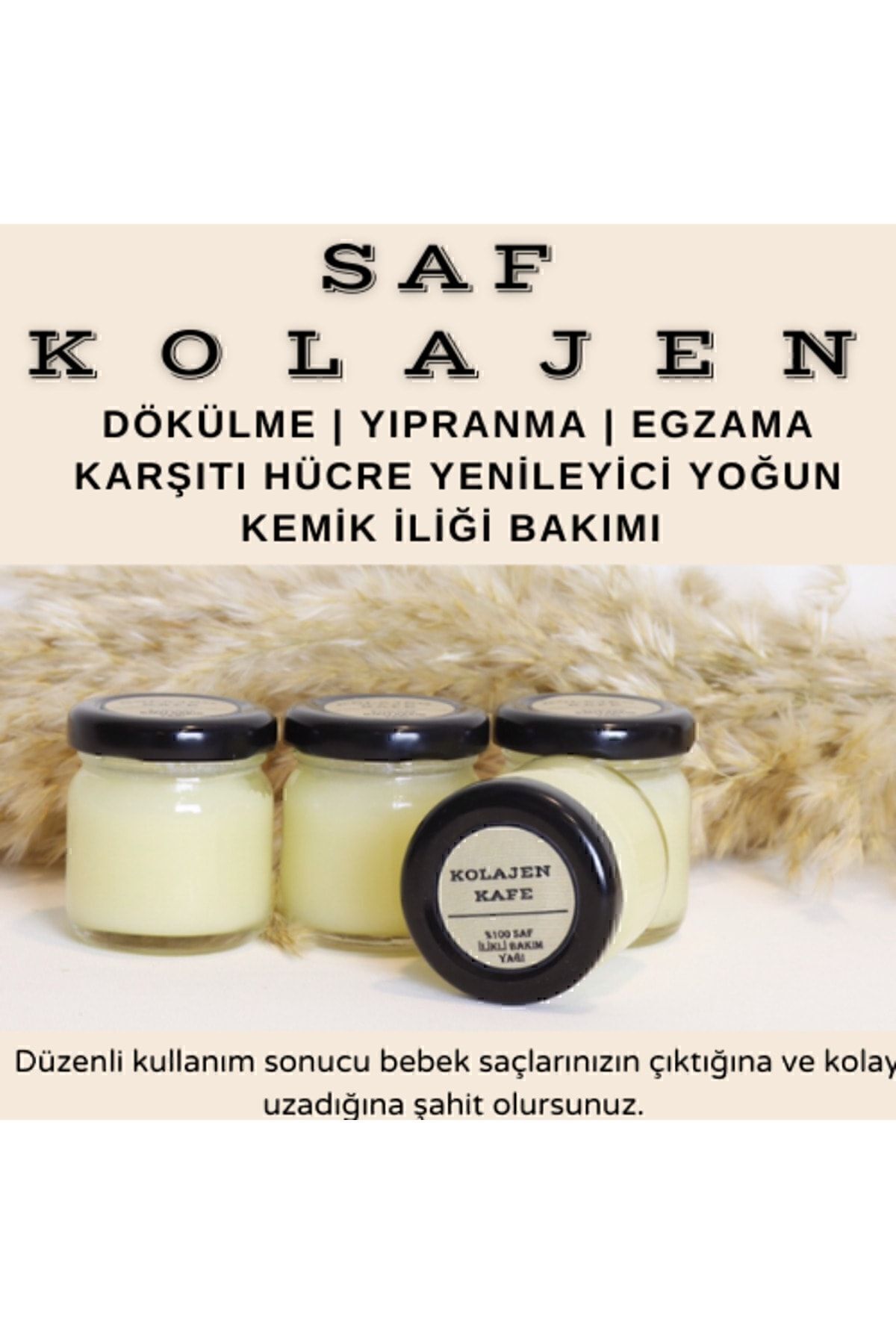 KOLAJENKAFE %100 Saf Ilik Yağı Bakımı - Saç Dökülmesine Mucize Etki - 4 Adet 40 Ml Boyutunda - Aylık Kür