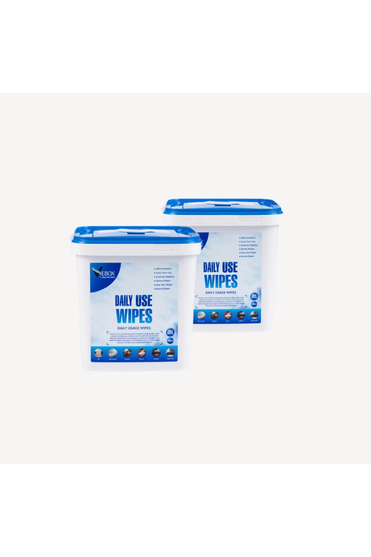 VEBOX-500 Sheets for Daily Use - 2 Pack Bucket and Wet Wipes Towels 2