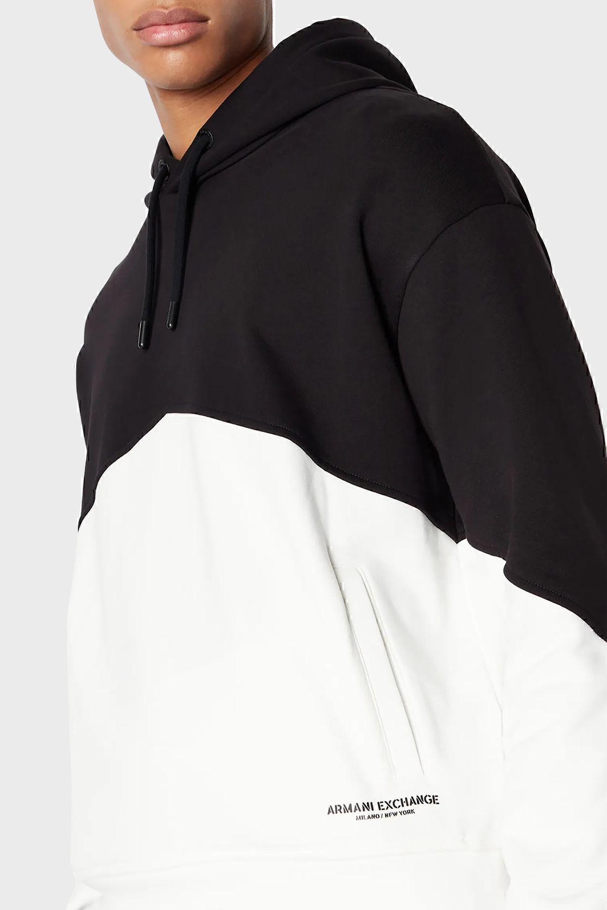 سویشرت سفید مردانه بلوک رنگی 100 ٪ پنبه به طور منظم عرق 6rzmlb ZJ4xz 22cg Armani Exchange