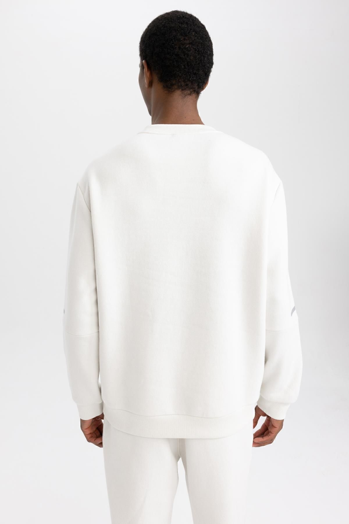 سویشرت مردانه بژ دفاکتو | Y4531AZ23AU اورجینال - تصویر 6