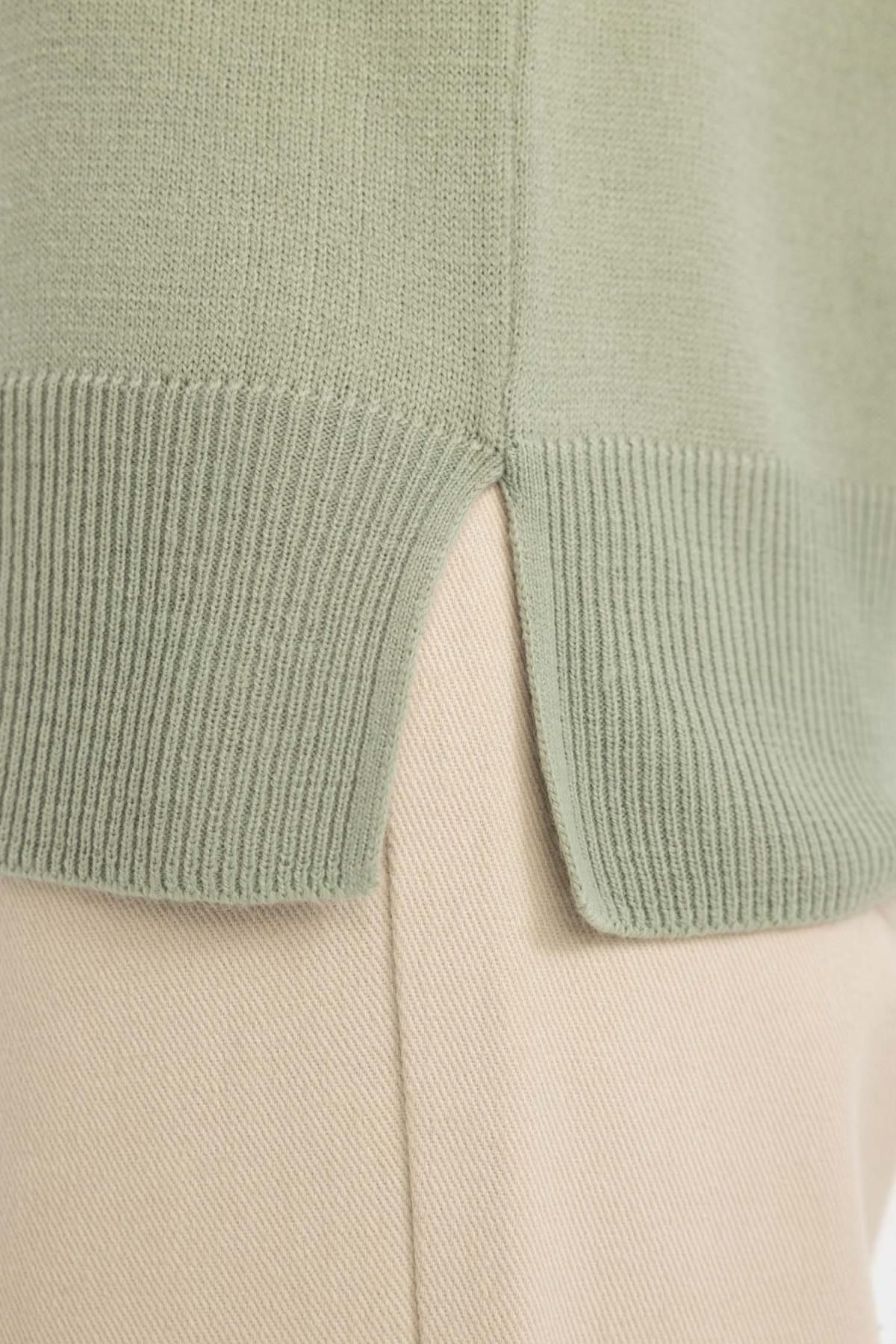 DeFacto-Weicher, strukturierter Basic-Strickpullover mit Rundhalsausschnitt und Raglanärmeln I6913az24wn 6
