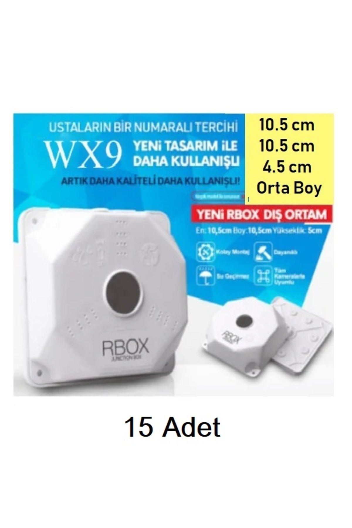 ANKTEK 15 Adet WX9 Orta Boy CCTV Güvenlik Kamera Buat Montaj Kutusu + Taban Dahil 10.5x10.5x4.5 Cm Kare
