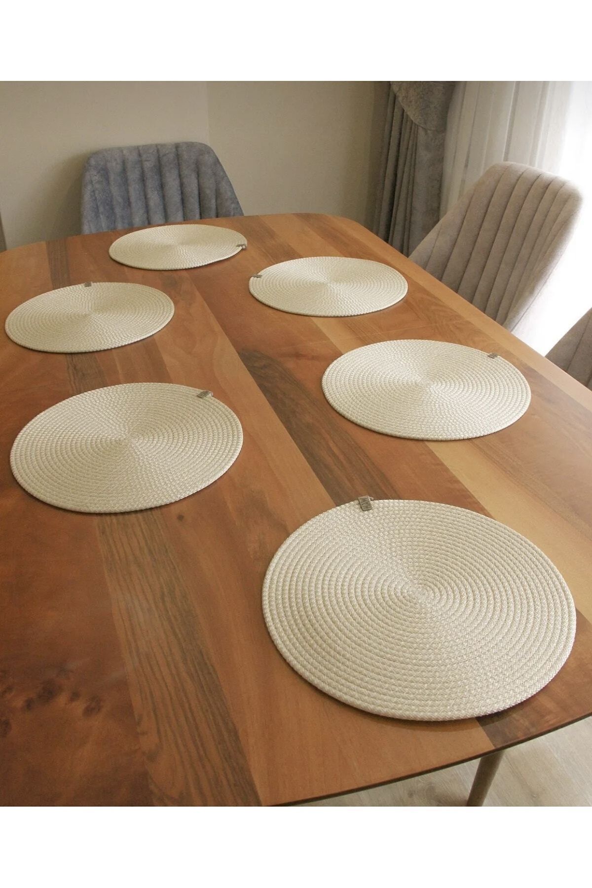 6 Pieces Cream Jute Underplate / American Service Lux Serving Plate Coaster