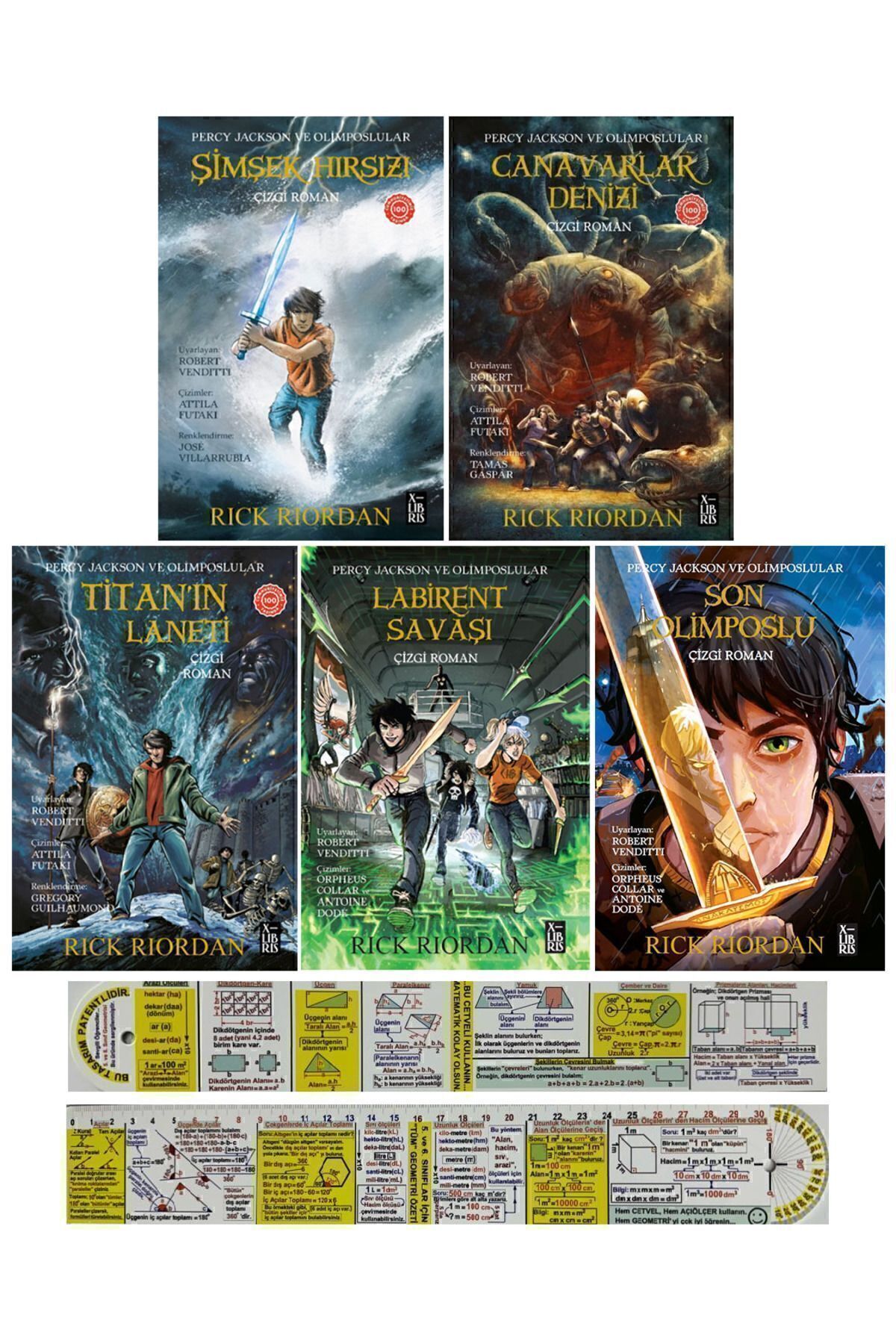 XLibris Percy Jackson Çizgi Roman Seti 5 Kitap Yunan Mitolojisi +