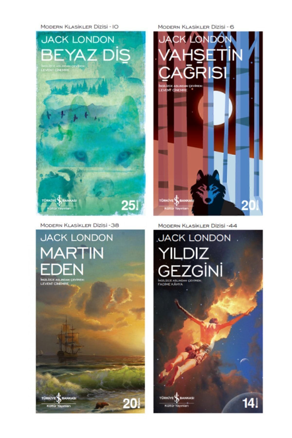 Türkiye İş Bankası Kültür Yayınları Jack London 4 Kitap Set