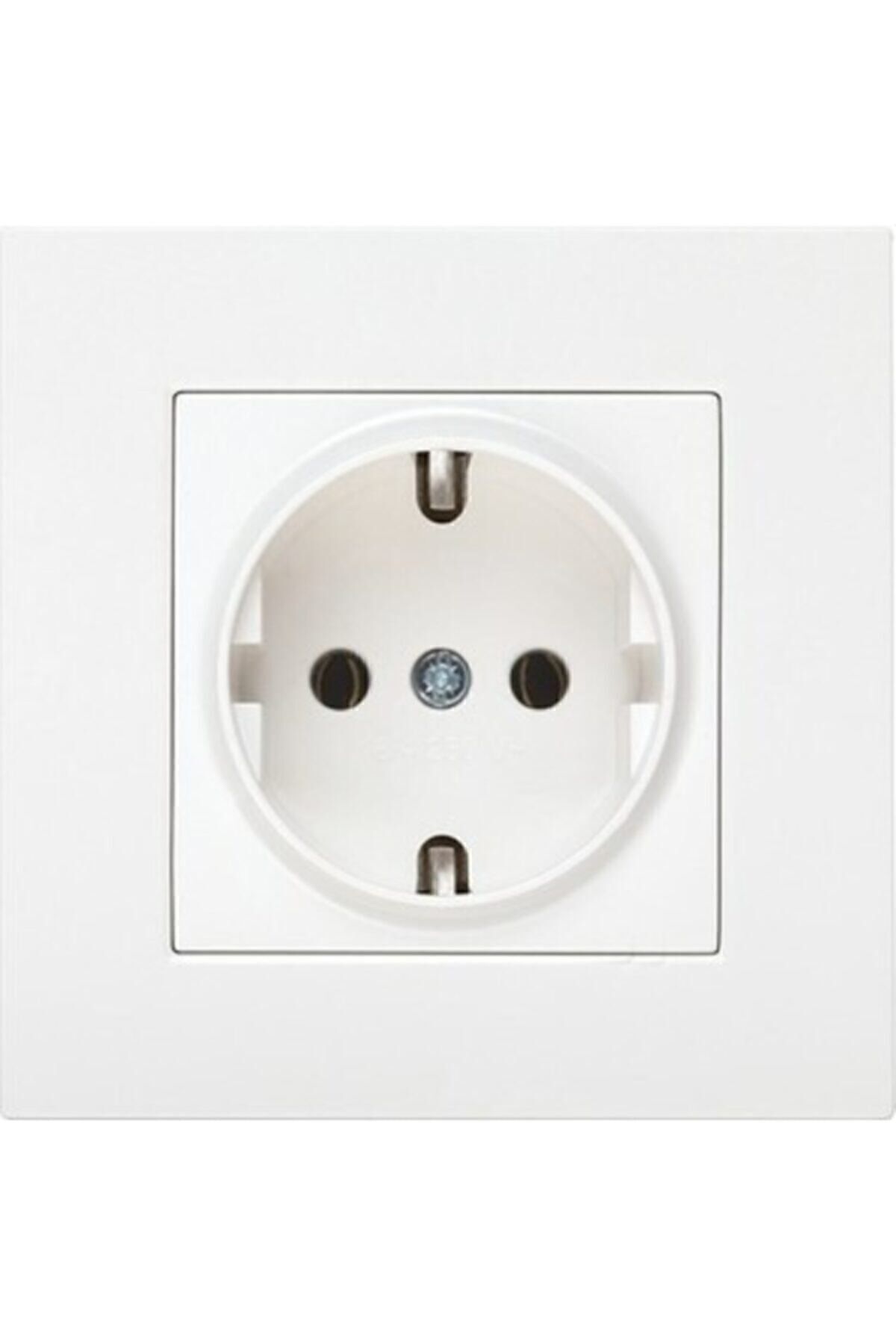 VİKO-White Square 12-Plus Grounded Framed Socket 3