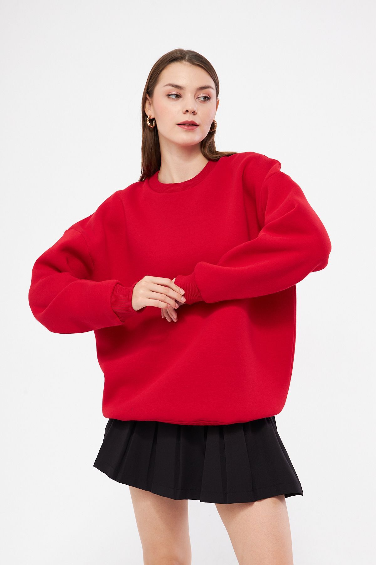 سویشرت Unisex Red Basic 100% Cotton — قرمز Moda1 — تصویر 7 از 8