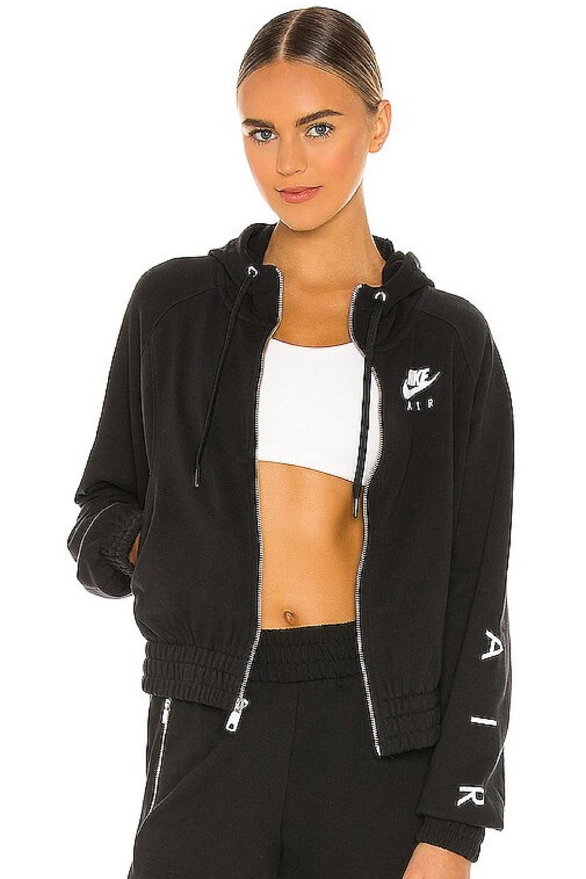 Nike Air Sportswear Fleece Cropped Loose Fit Full Zip Hoodie Kapu onlu Bol Sweatshirt Fiyat Yorumlar Trendyol