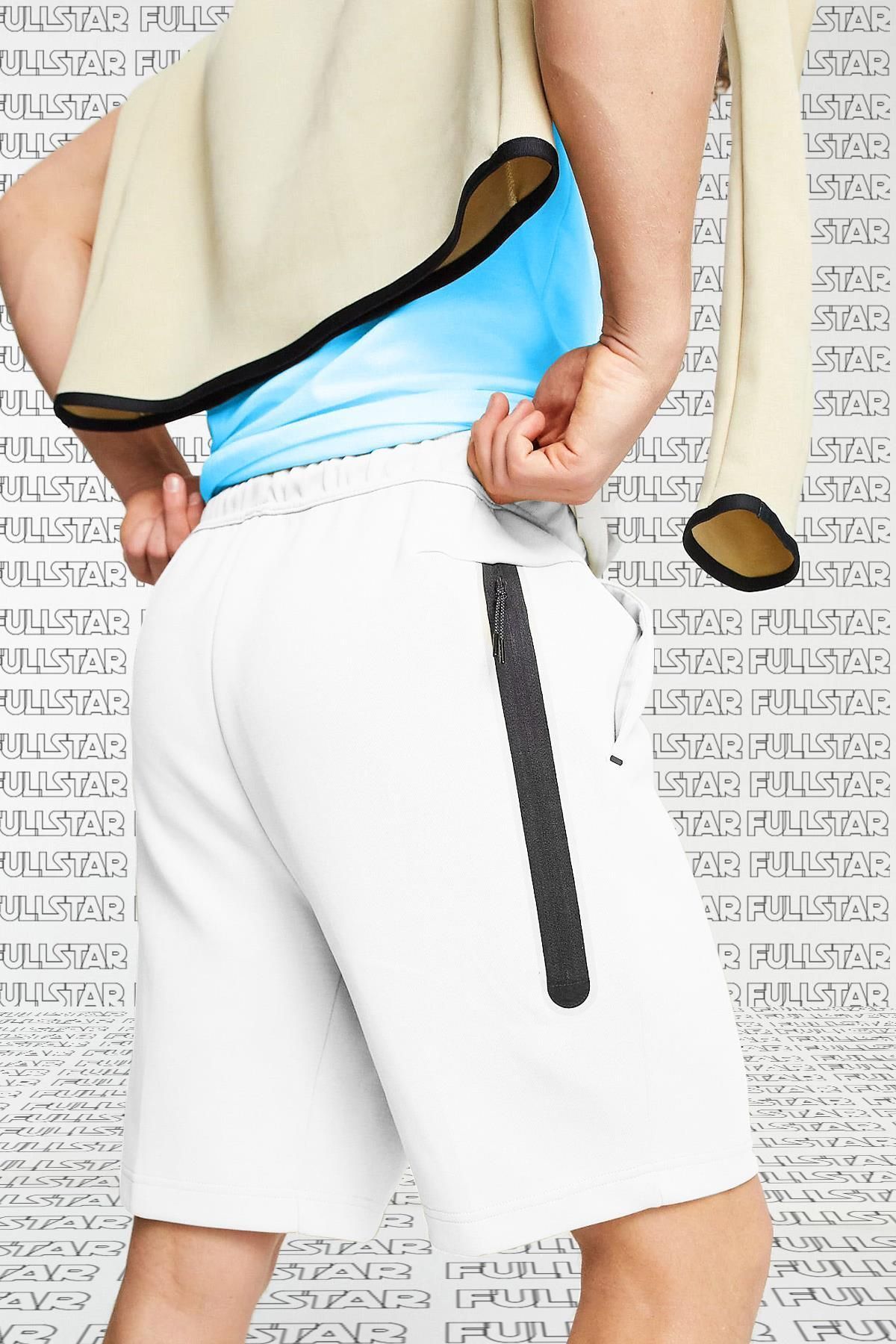 Nike tech fleece shorts white online