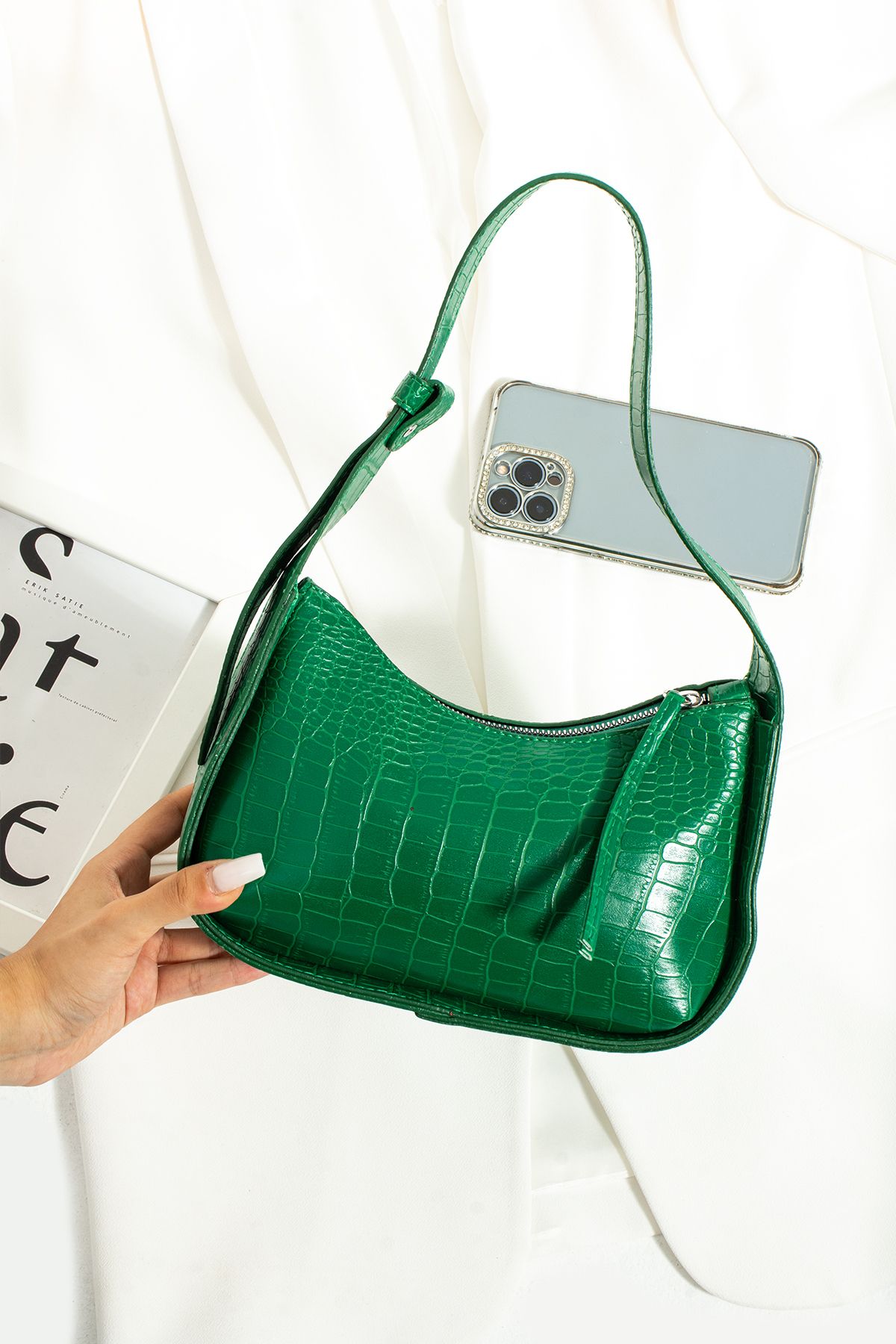 Women's Classic Baggage Bag Crocodile Patterned Shoulder Bag