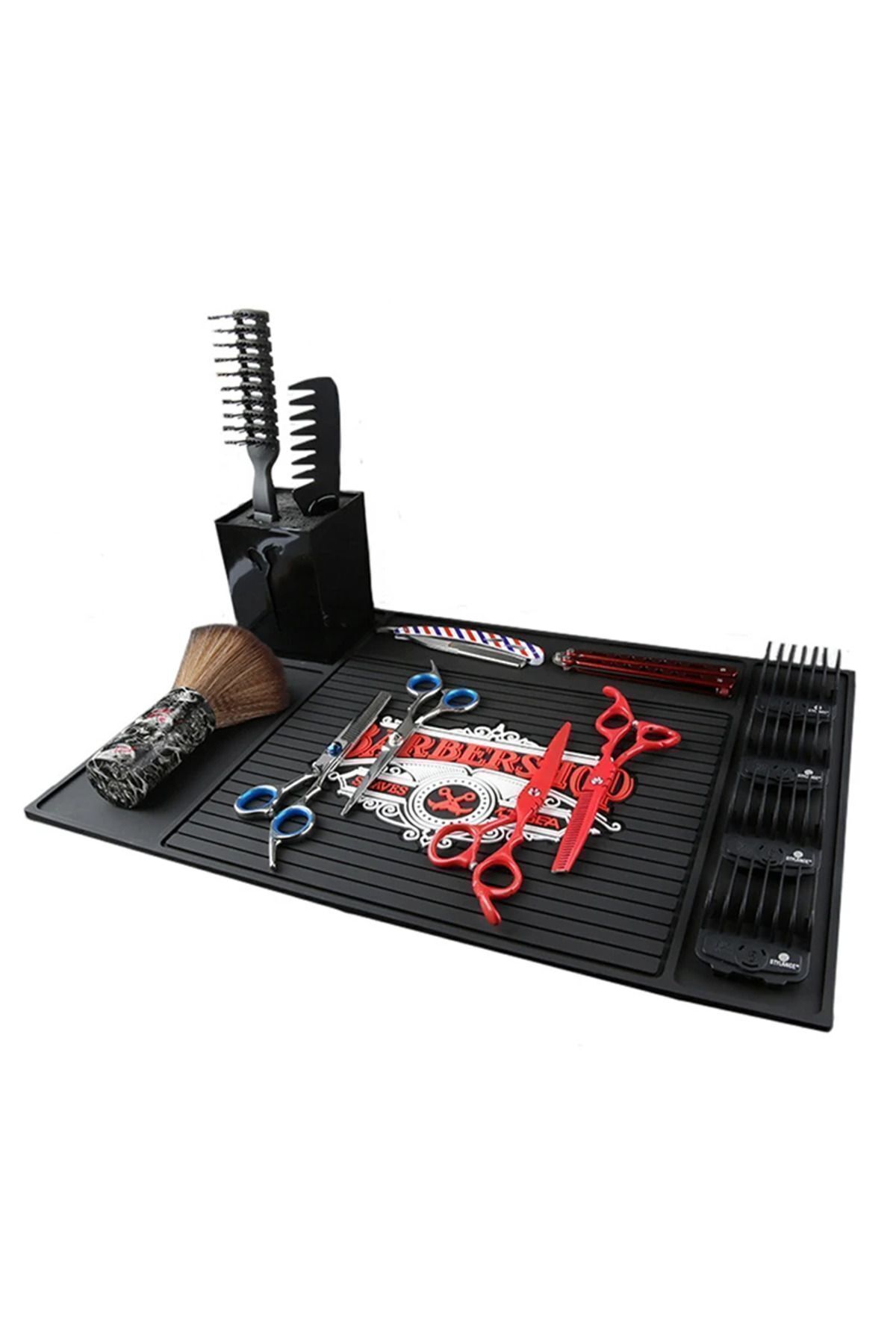Flexstyle BARBER SHOP Kuaför ve Berberler için Tezgah Üstü Silikon Paspas