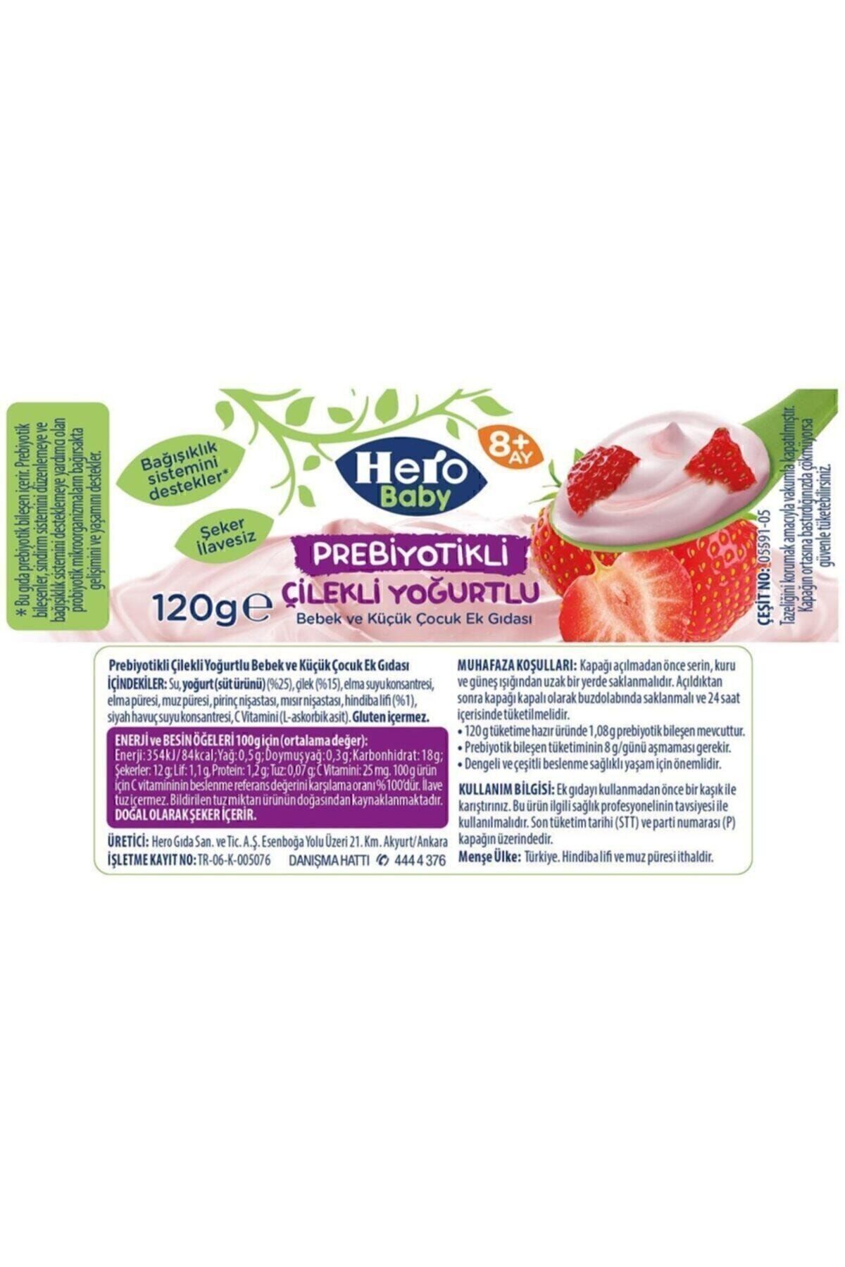 Hero Baby Herobaby Prebiyotikli Çilekli Ve Muzlu Yoğurtlu Kavanoz Mama 120g 12 Adet fotoğrafı 6 (önizleme)