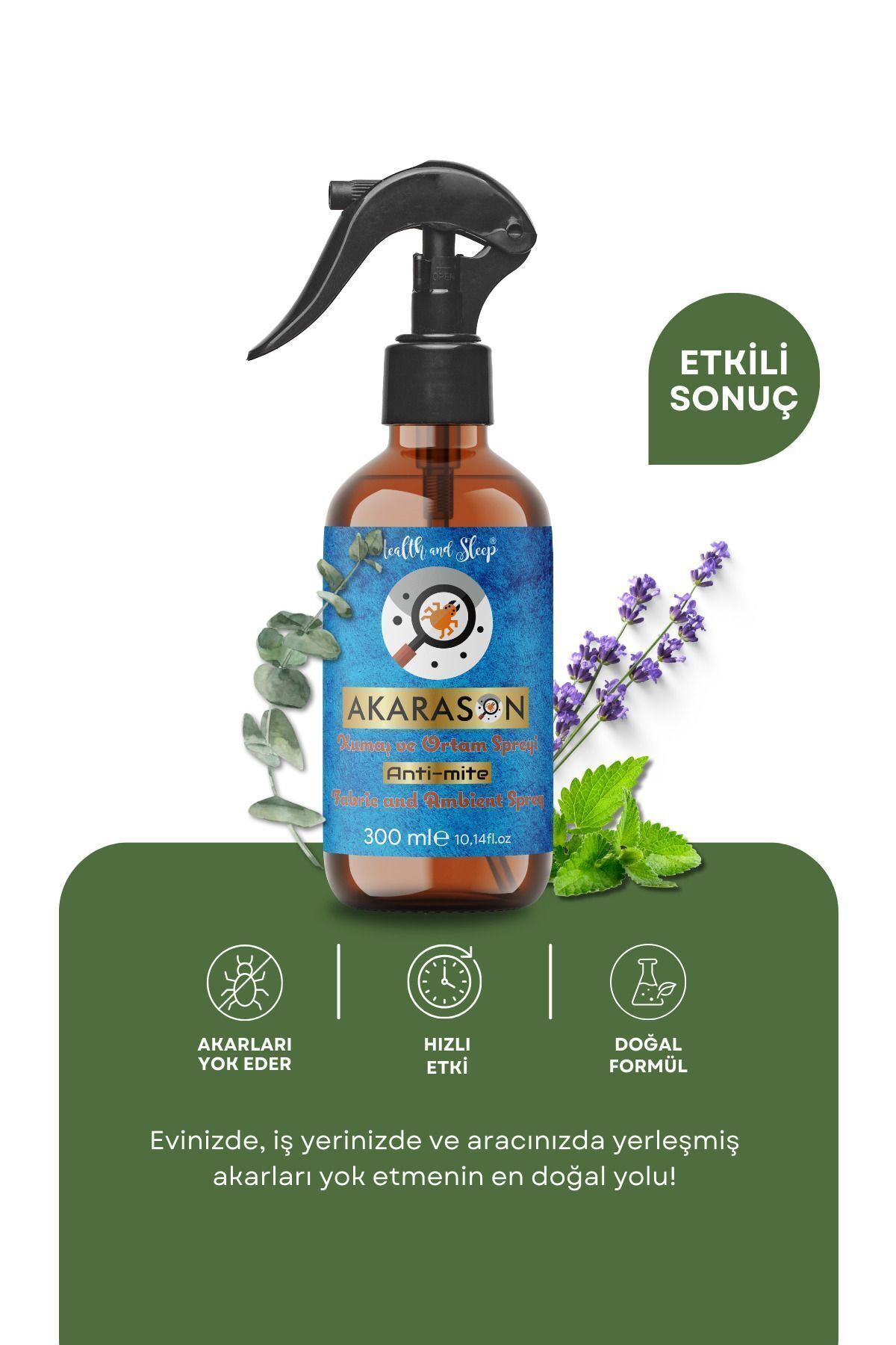 Health and sleep Akarason Doğal Akar Uyuz Spreyi 300ml