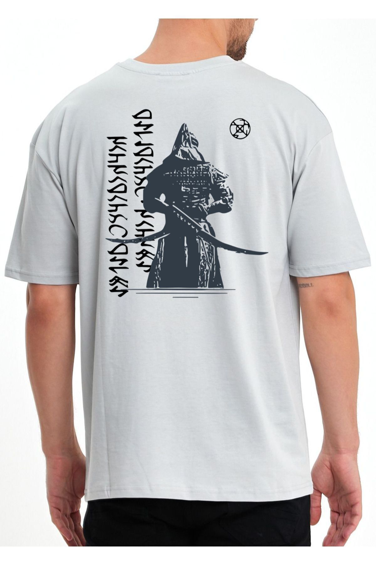 VEK Cengizhan Custom Design Oversize T-shirt Göktürk Alphabet Back Printed