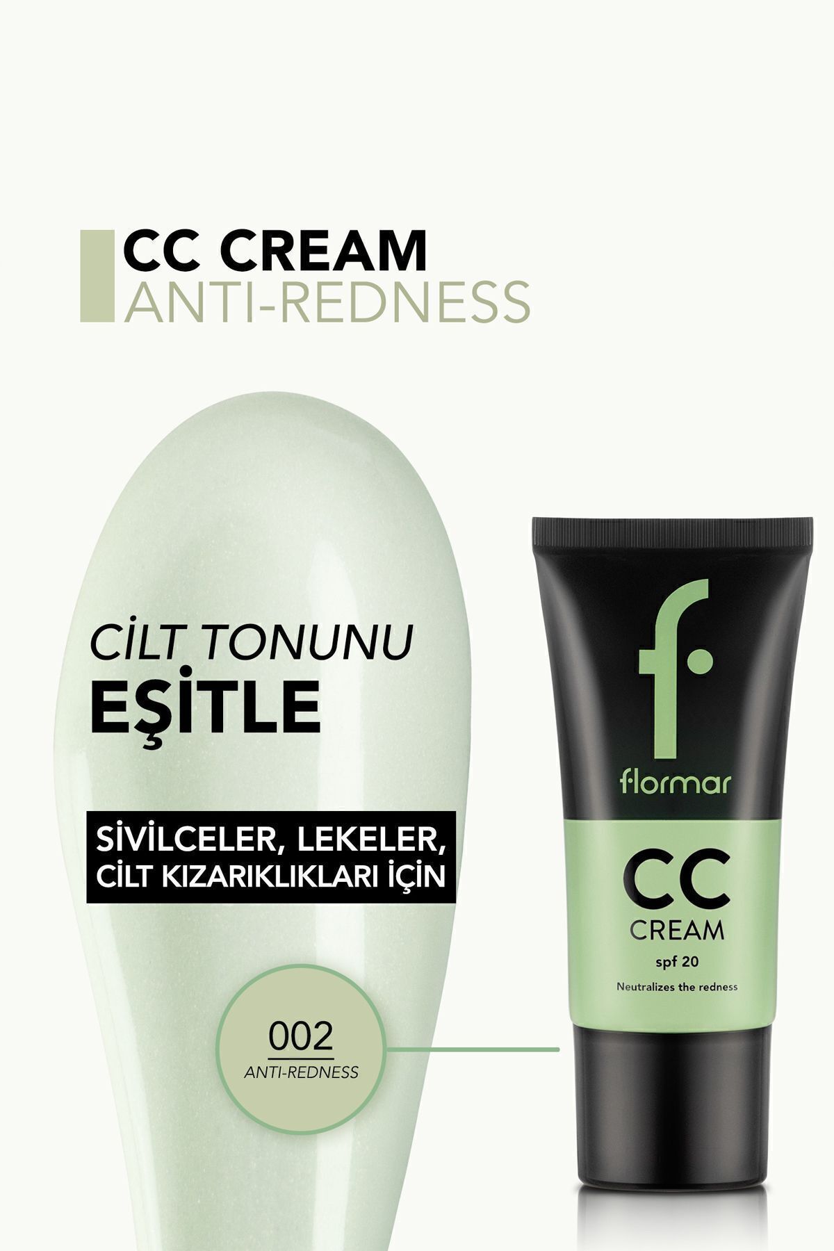 Flormar-Cc Cream to Help Prevent Redness - Cc Cream - Cc02 Antiredness8690604534715 4