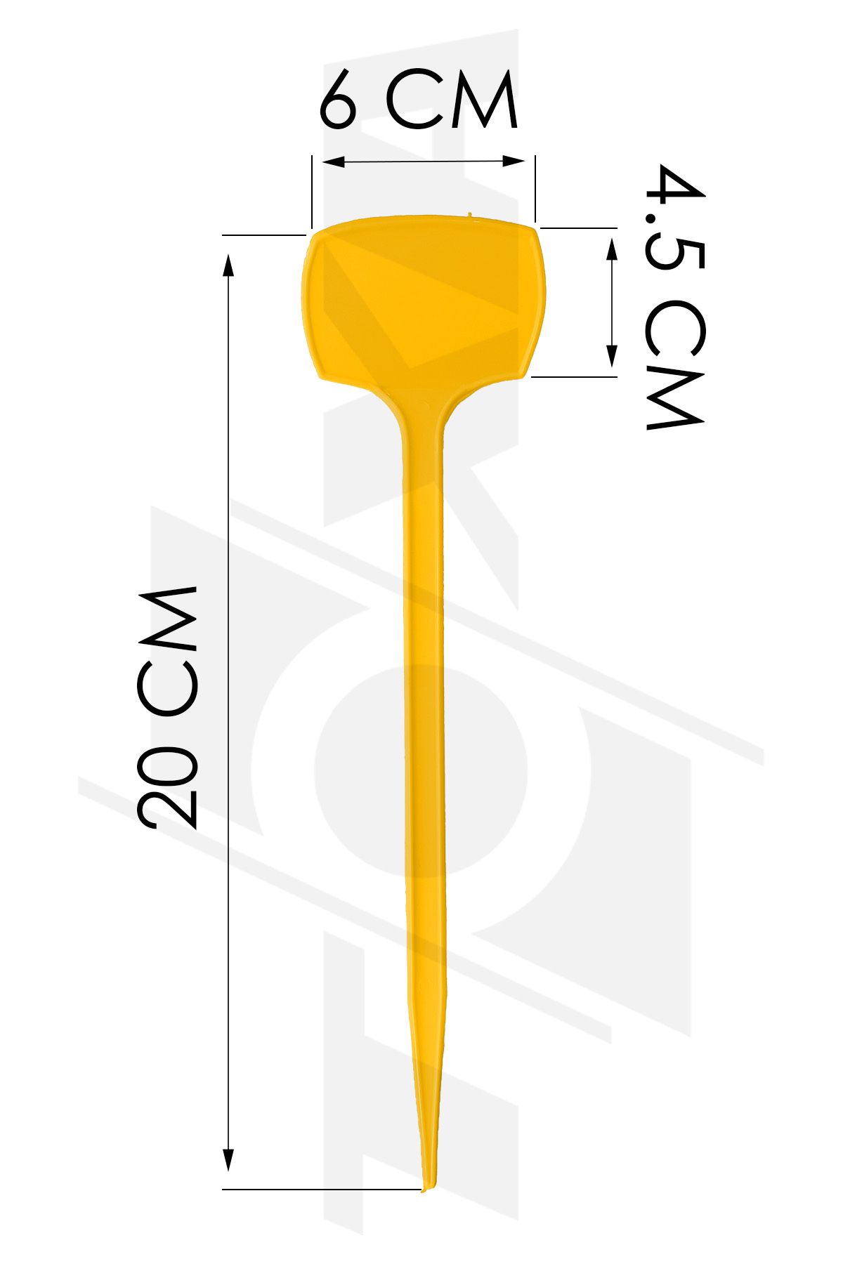 Sera Saksı Etiketi 10 Adet 20x6cm Plastik Çiçek Bitki Fide Levhası Kazıklı Fiyat Etiket Sarı 2
