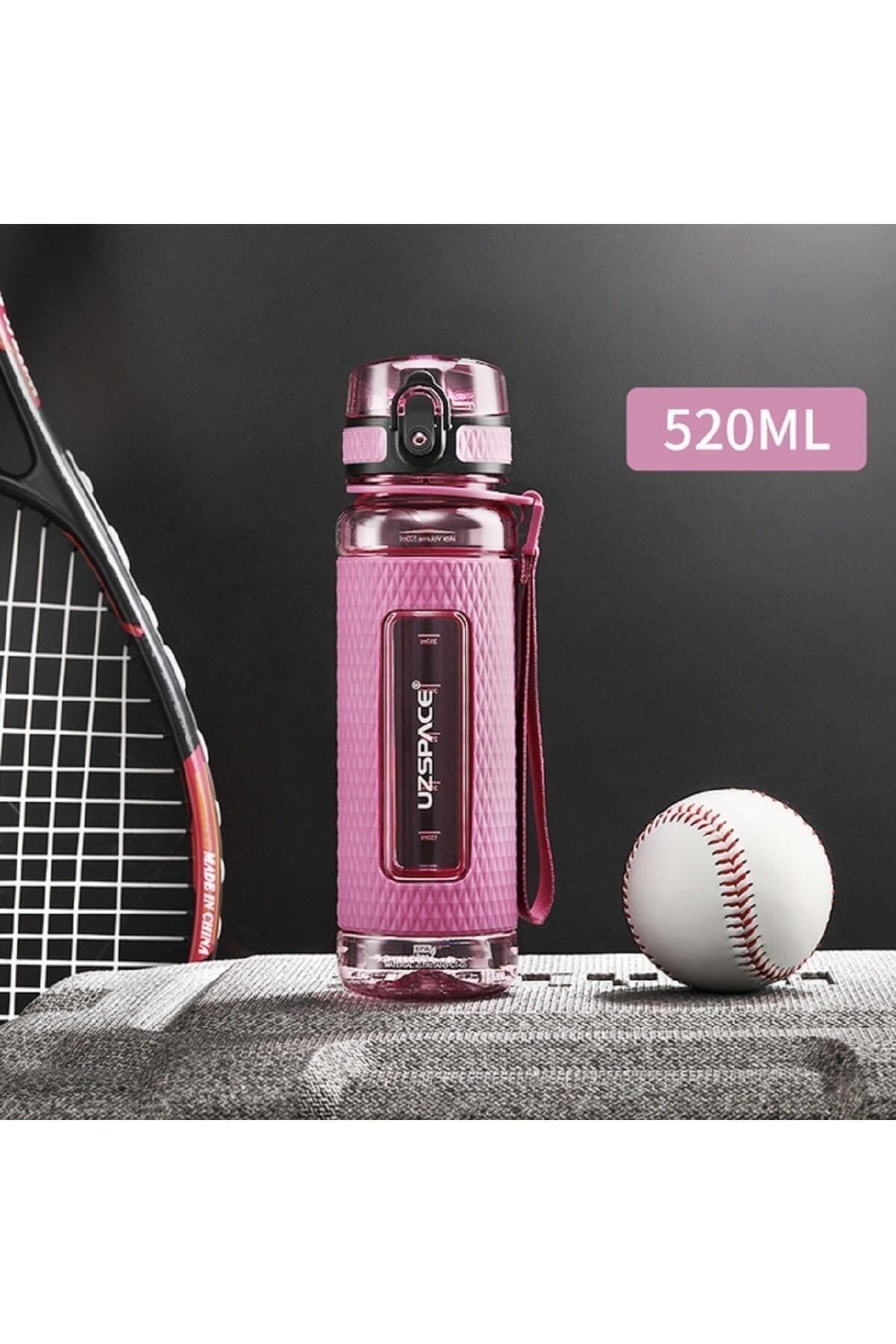 قمقمه ورزشی صورتی FF 520ml آب تریتان جریان بدن محافظت شده سیلیکون Uzspace