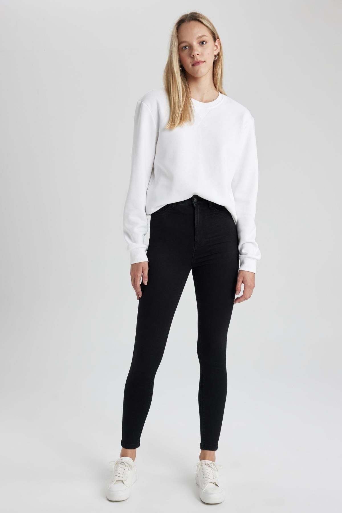 Super Skinny Fit Yüksek Bel Dar Paça Basic Jean Pantolon A5818ax23wn
