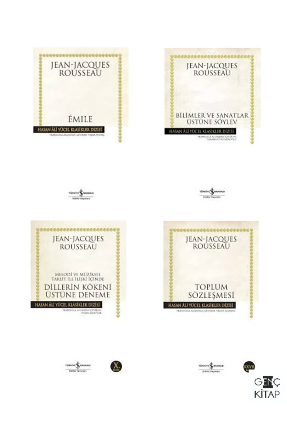 Türkiye İş Bankası Kültür Yayınları Jean Jacques Rousseau 4 Kitap