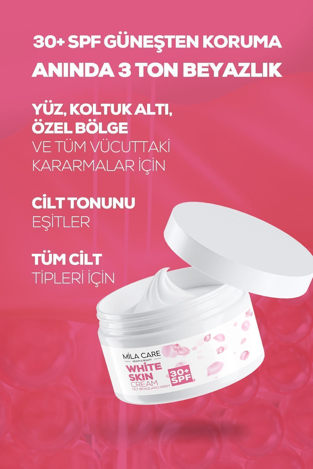 MİLA CARE-Whitening Blemish Cream - White Skin, 30+ Spf, 100ml, 3 Pieces 3