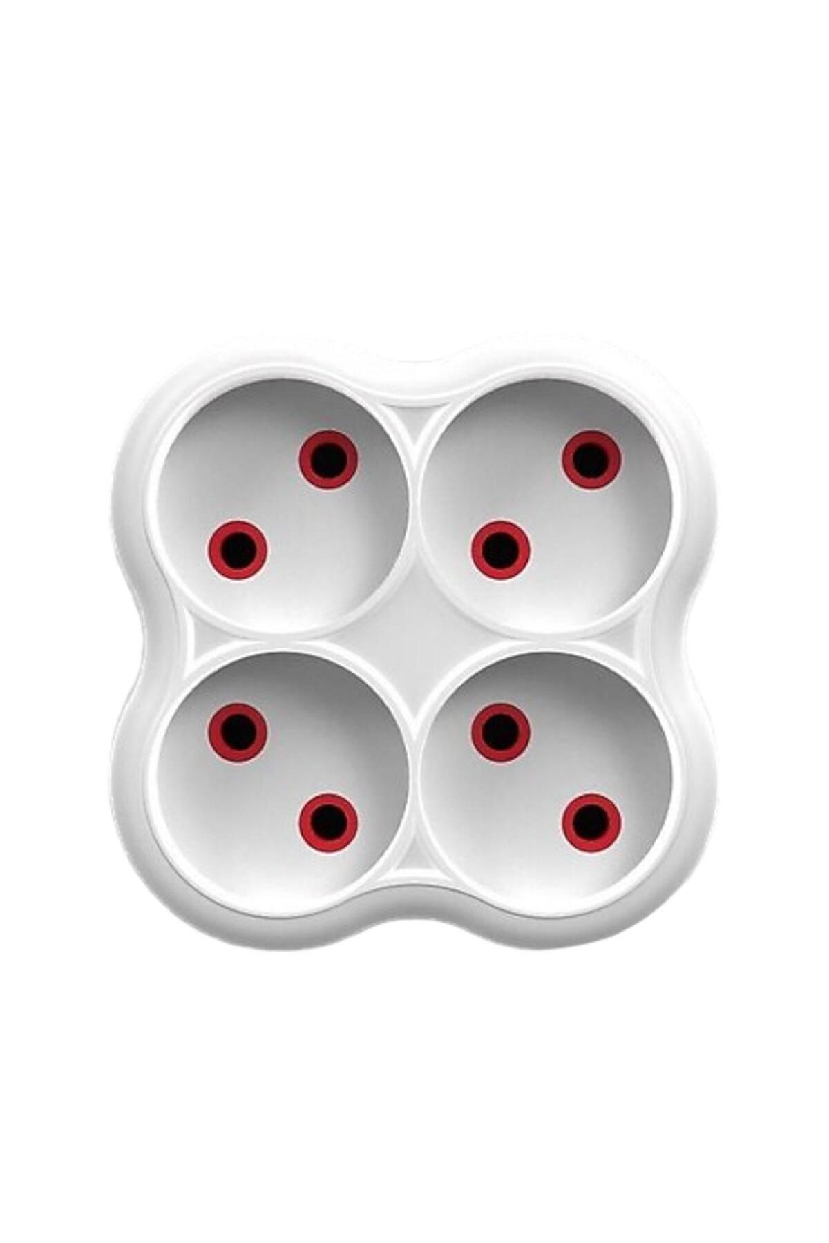 GLASWEN-Four-Eyed 4-Plus Grounded Child-Proof Multi-Group Socket Duplication Quadruple Plug Socket Surface Mounted Daisy 4