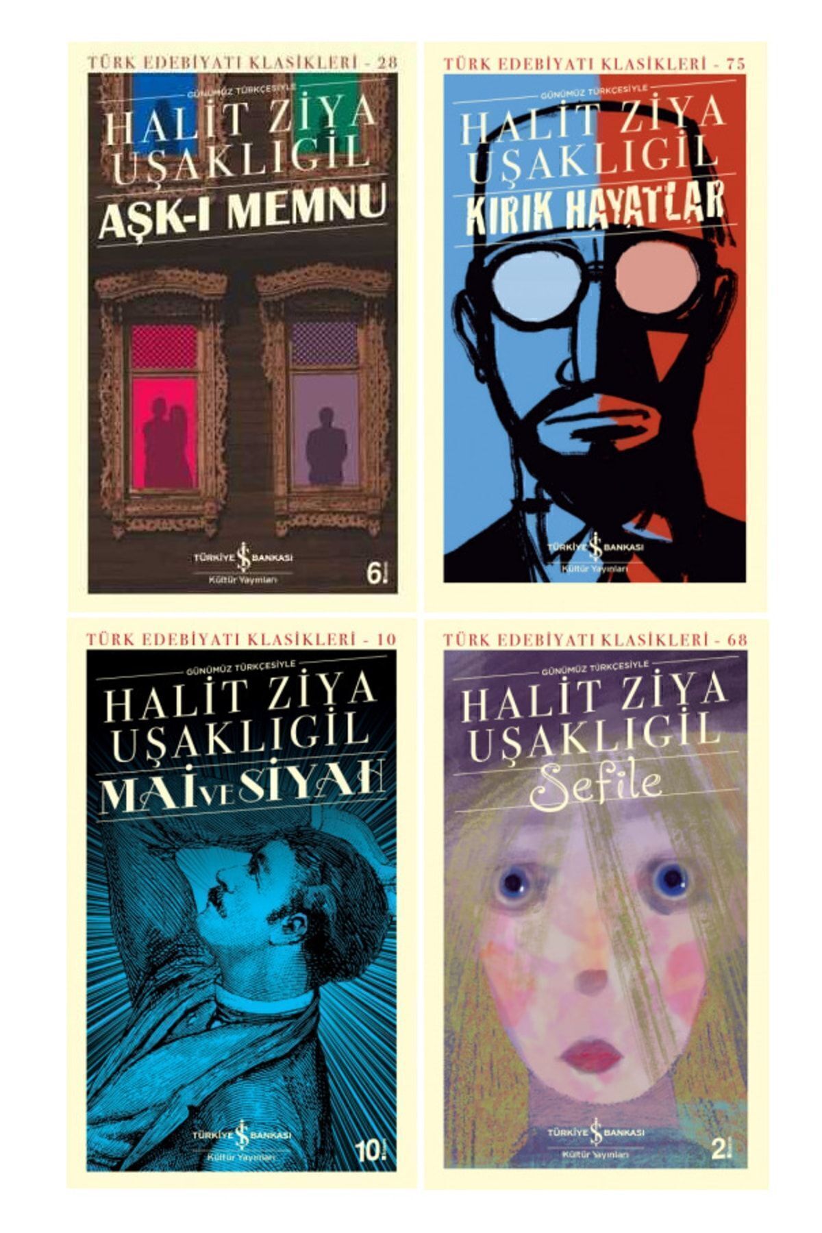 Ziya Rai Türkiye İş Bankası Kültür Yayınları Halit Ziya Uşaklıgil 4 Kitap Set ...