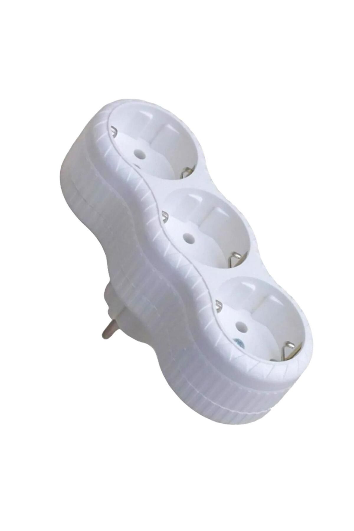 GLASWEN-Nilüfer 3-Piece Grounded Multi-Group Socket Multiplication Triple Plug Socket 3