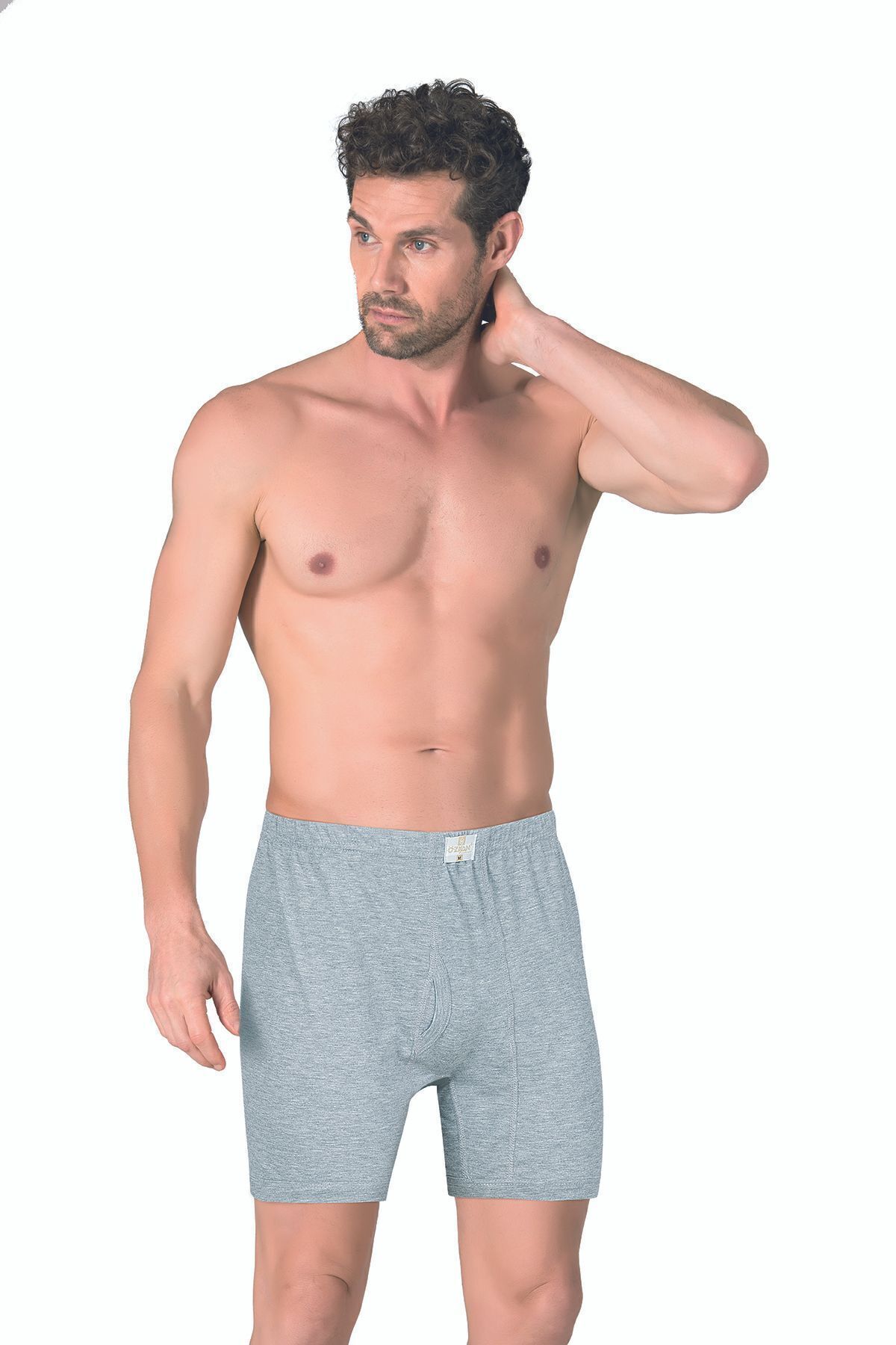 ÖZKAN underwear-Özkan 0043 - Ανδρικά εύκαμπτα και άνετα σλιπ μπόξερ Johns, βαμβακερό ύφασμα μονό ζέρσεϊ 2