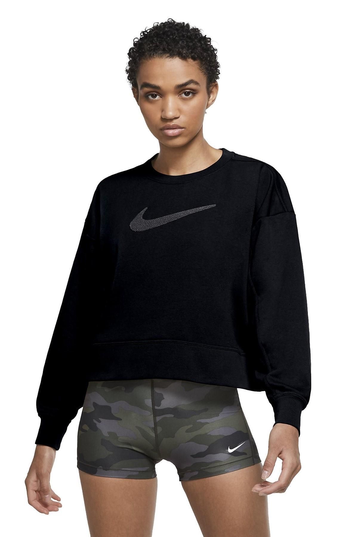 Nike Dri Fit Swoosh Comfortable Fit Crop Sweatshirt for Training Trendyol