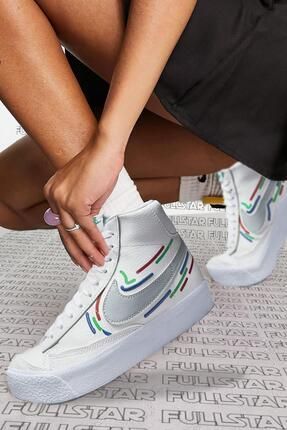 Nike Blazer Mid G S Leather Sneaker White Bilekli Beyaz Spor Ayakkab Fiyat Yorumlar Trendyol