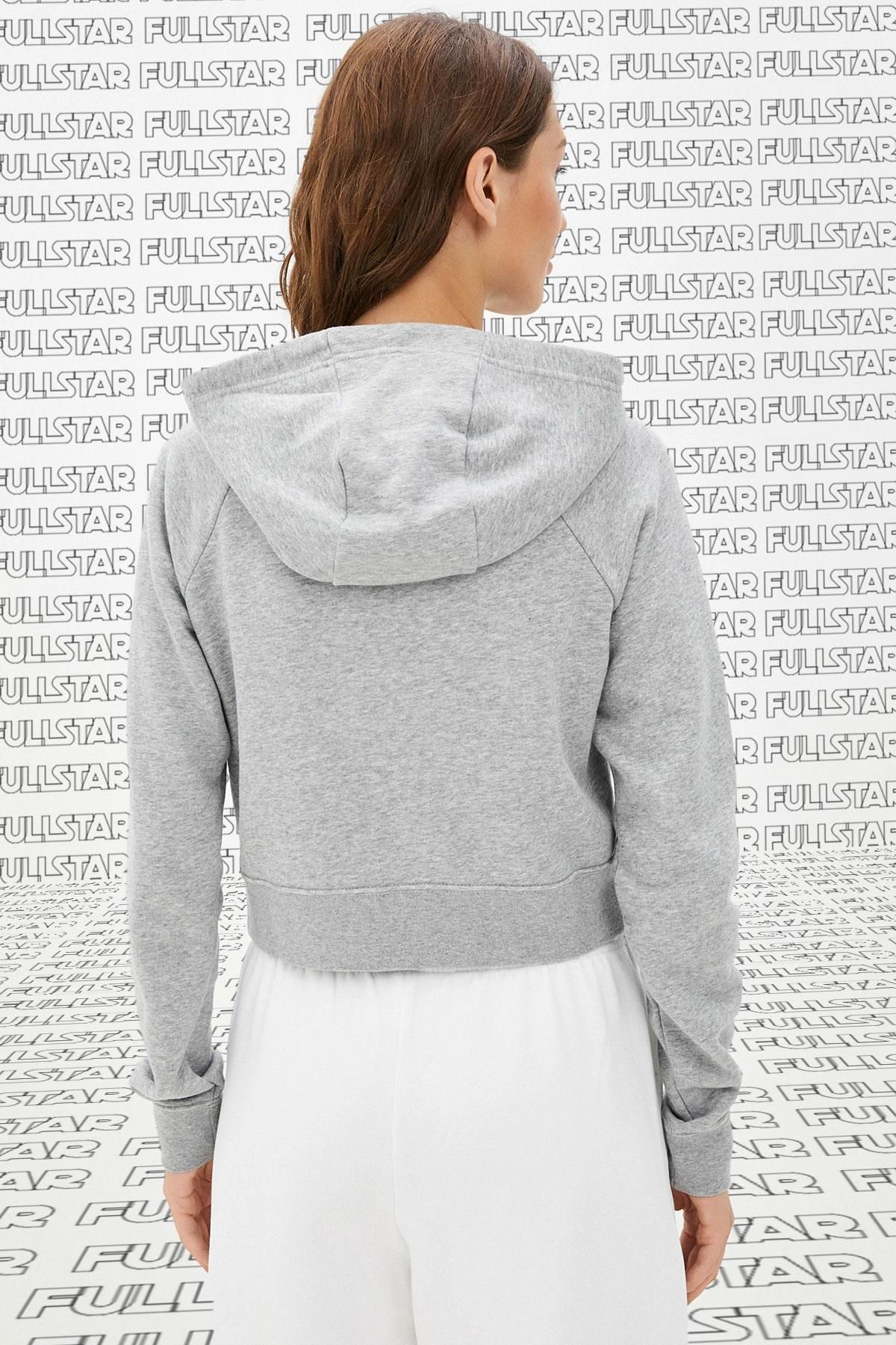 Nike Sportswear Futura Essential Fleece Crop Hoodie Kapu onlu Gri Kad n K sa Sweatshirt Fiyat Yorumlar Trendyol