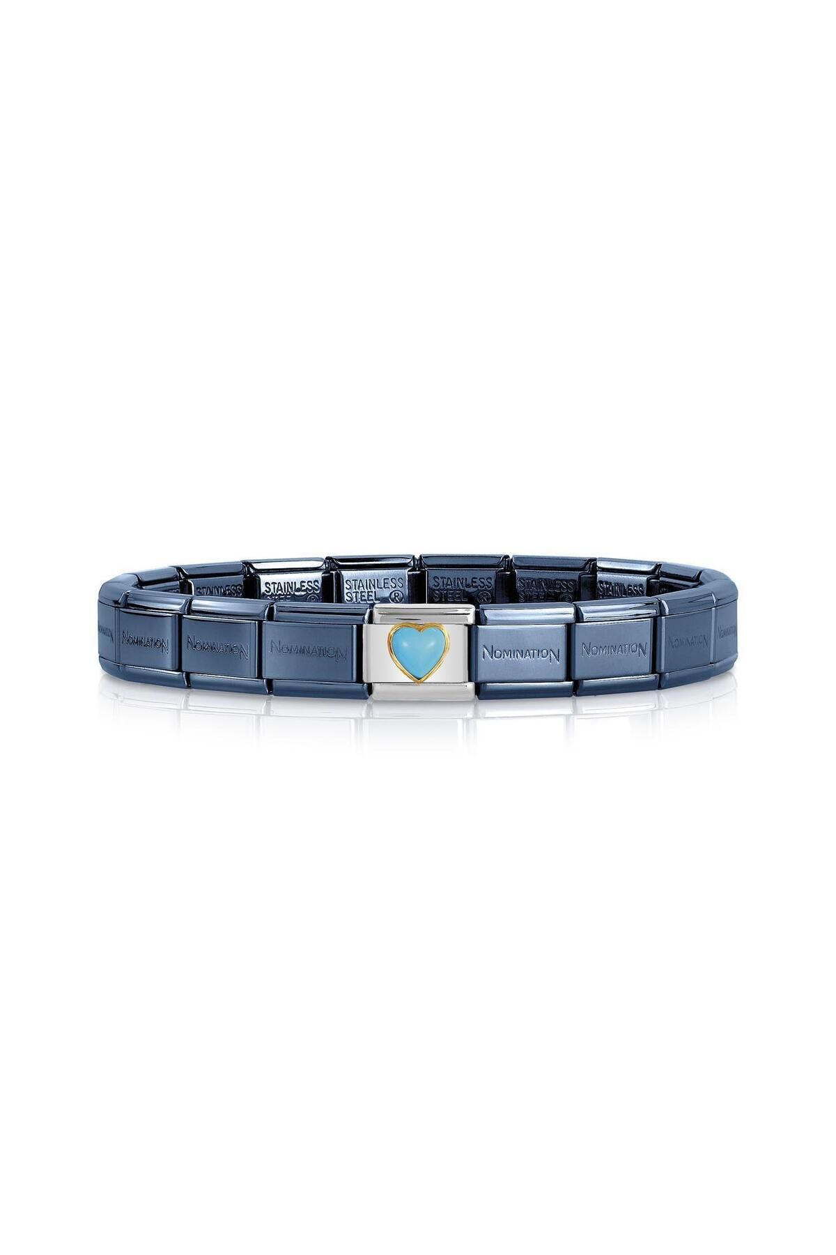 Composable Classic Decorative Link - Love - Heart - (06 Turquoise) with 18K Gold - Blue Bracelet
