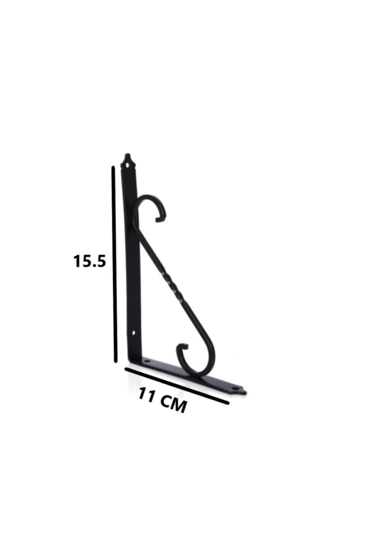 Flore Renk Seçenekli Siyah 15.5x11 Ferforje Raf Altı Metal L Ayak