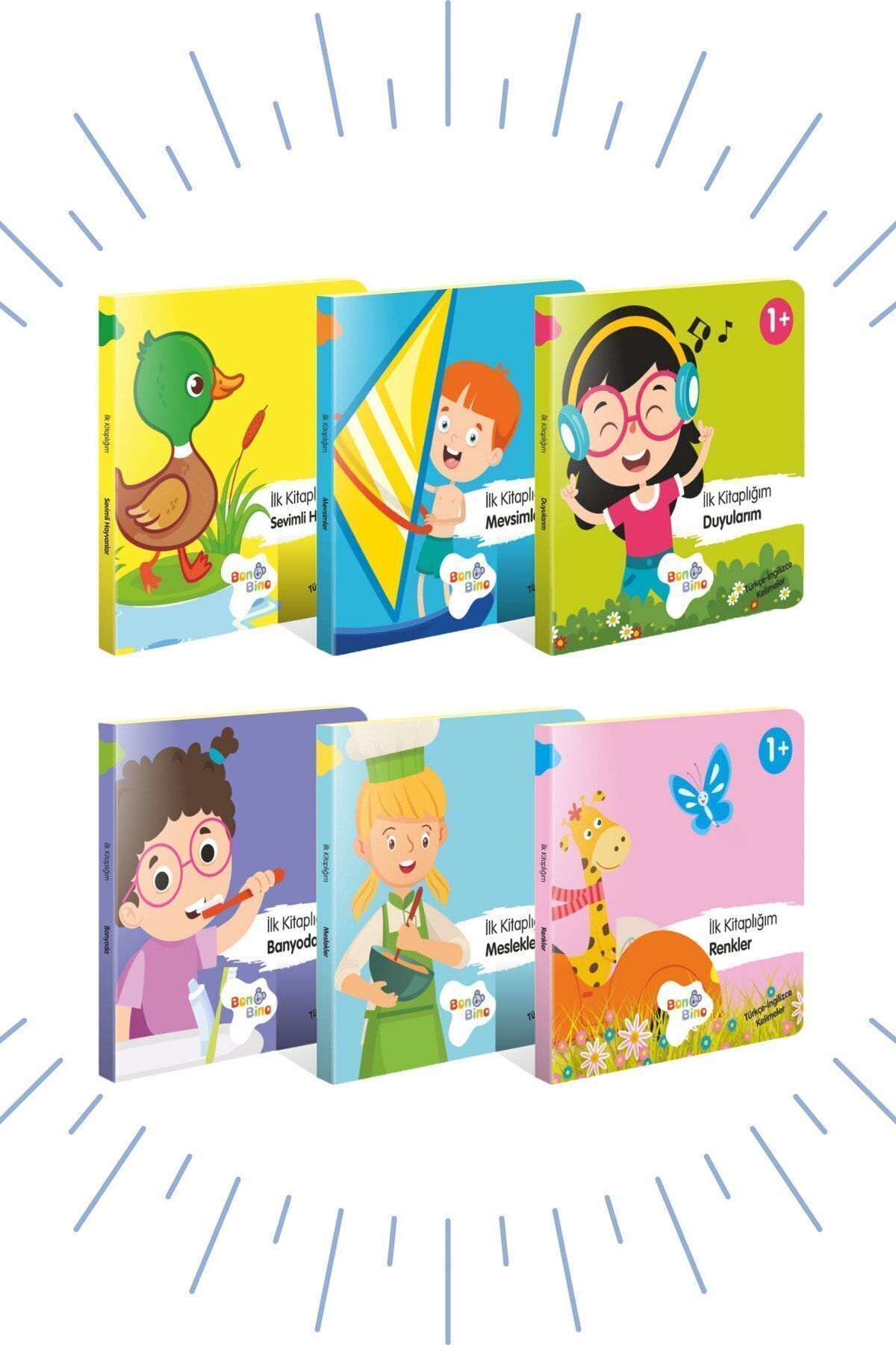 Bonkido "ilk Kitaplığım" Bebek Kitapları 12'lı Set (türkçe - Ingilizce Kelimeler) fotoğrafı 3 (önizleme)