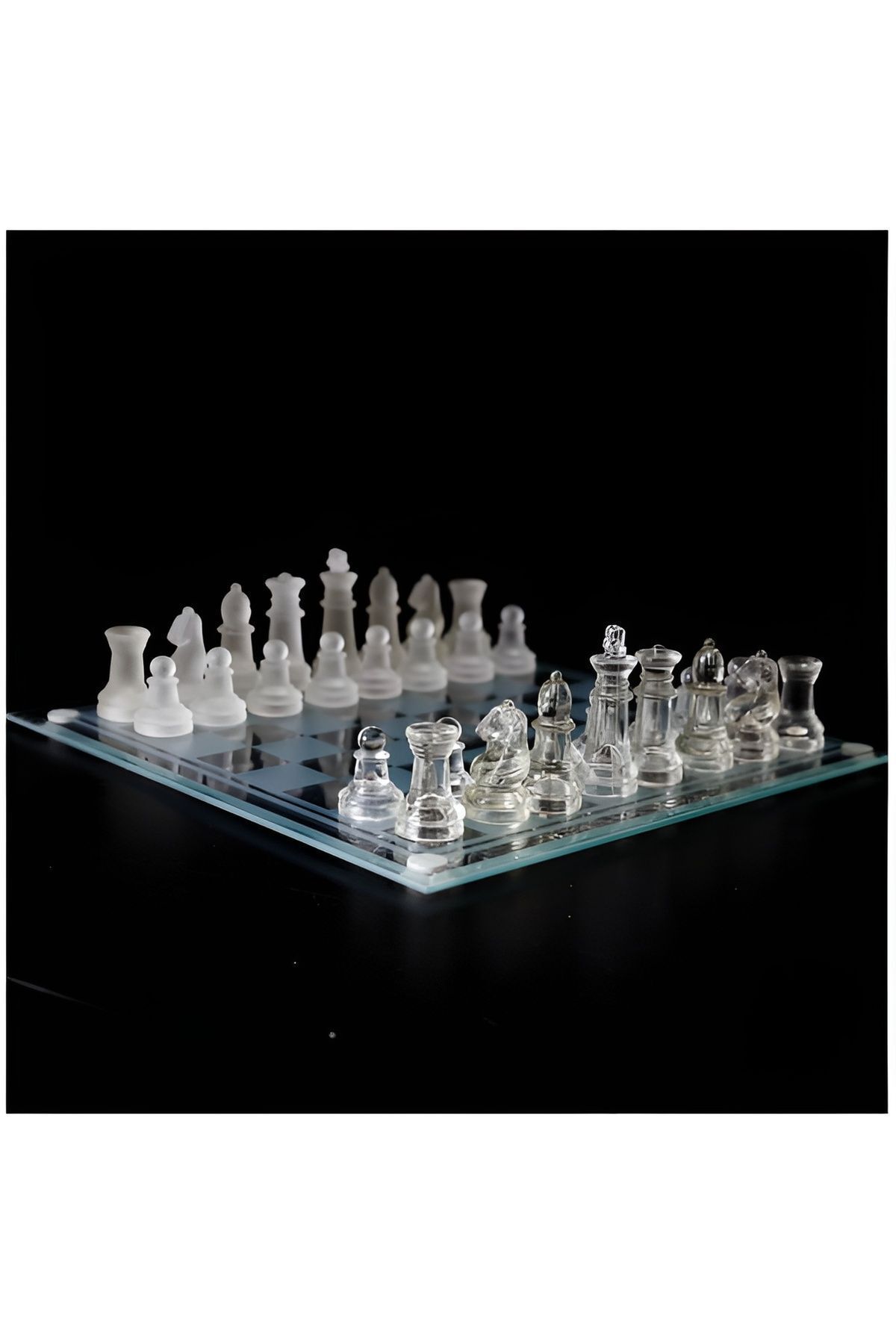 EXENET-Premium Luxury Glass Chess Set - Transparent Frosted Gems, Elite Design, Custom Production Luxury Collection Set 2
