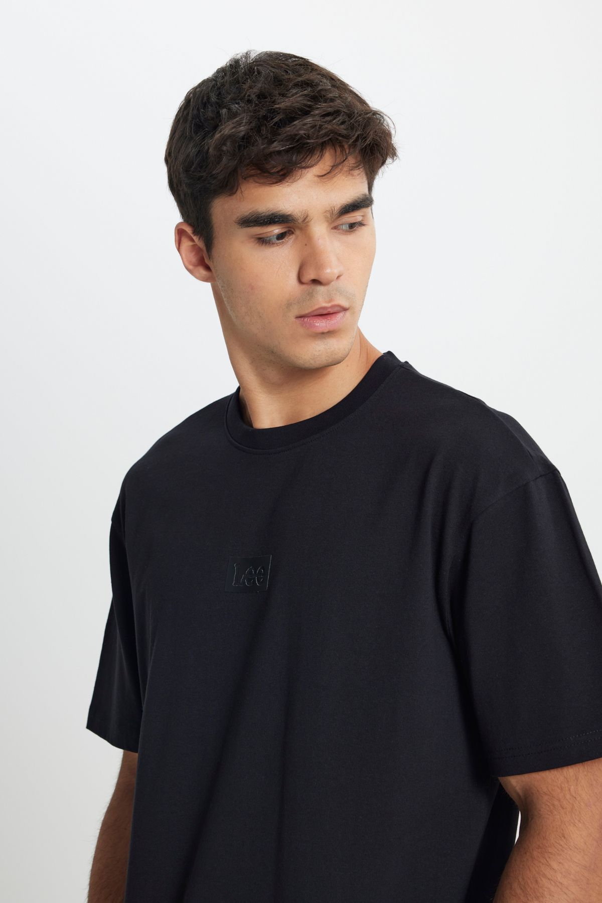 Lee-Comfortable Fit - Crew Neck Black 100% Cotton T-Shirt 4