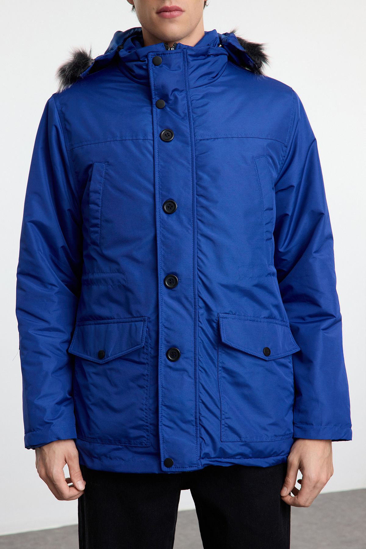 Trendyol Collection-Saks Regular Fit Χειμερινό παλτό αντιανεμικό Parka TMNAW25MO00023 2