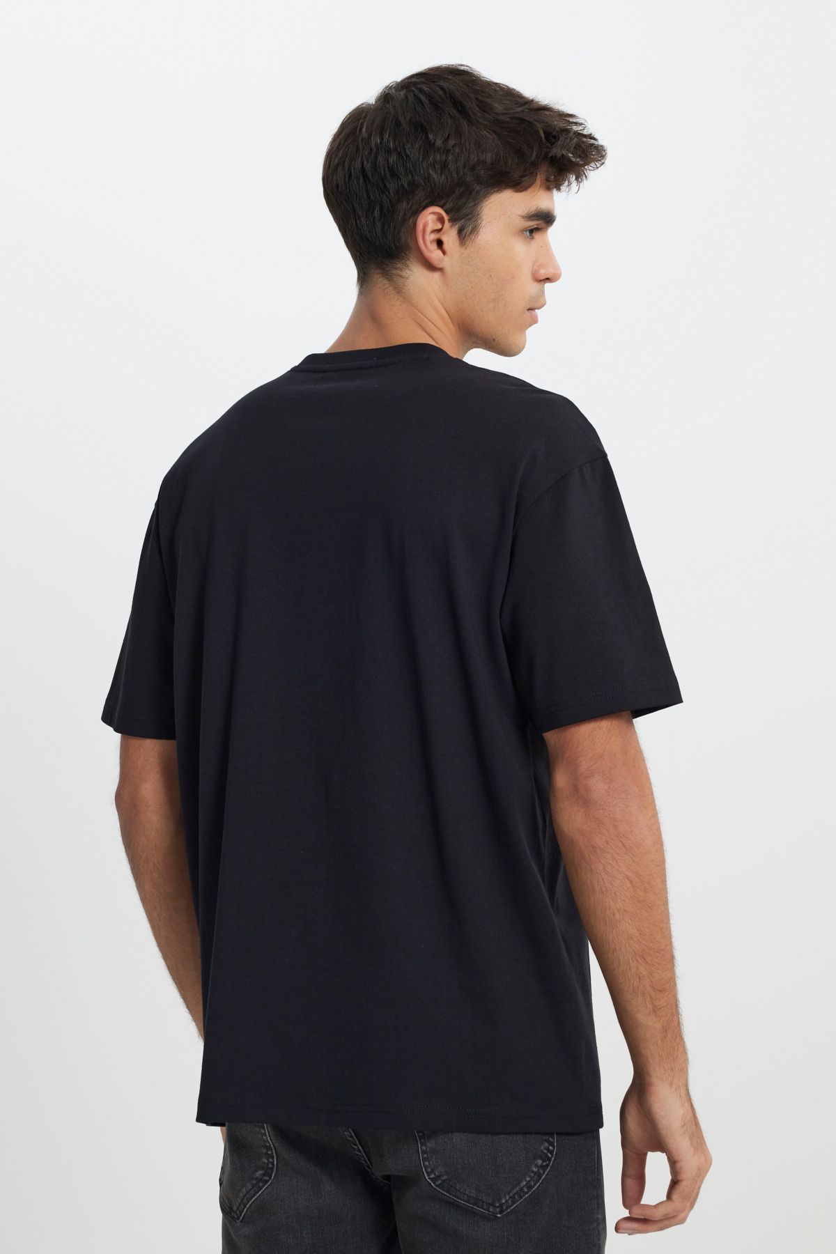 Lee-Comfortable Fit - Crew Neck Black 100% Cotton T-Shirt 5