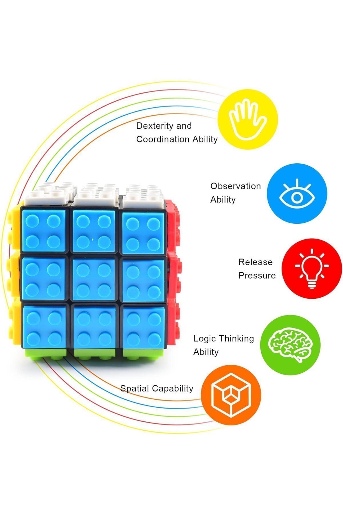 TOYFEST-3X3 Colorful Jigsaw Puzzle - Intelligence and Mind Cube with Plug-In Removable Structure 2