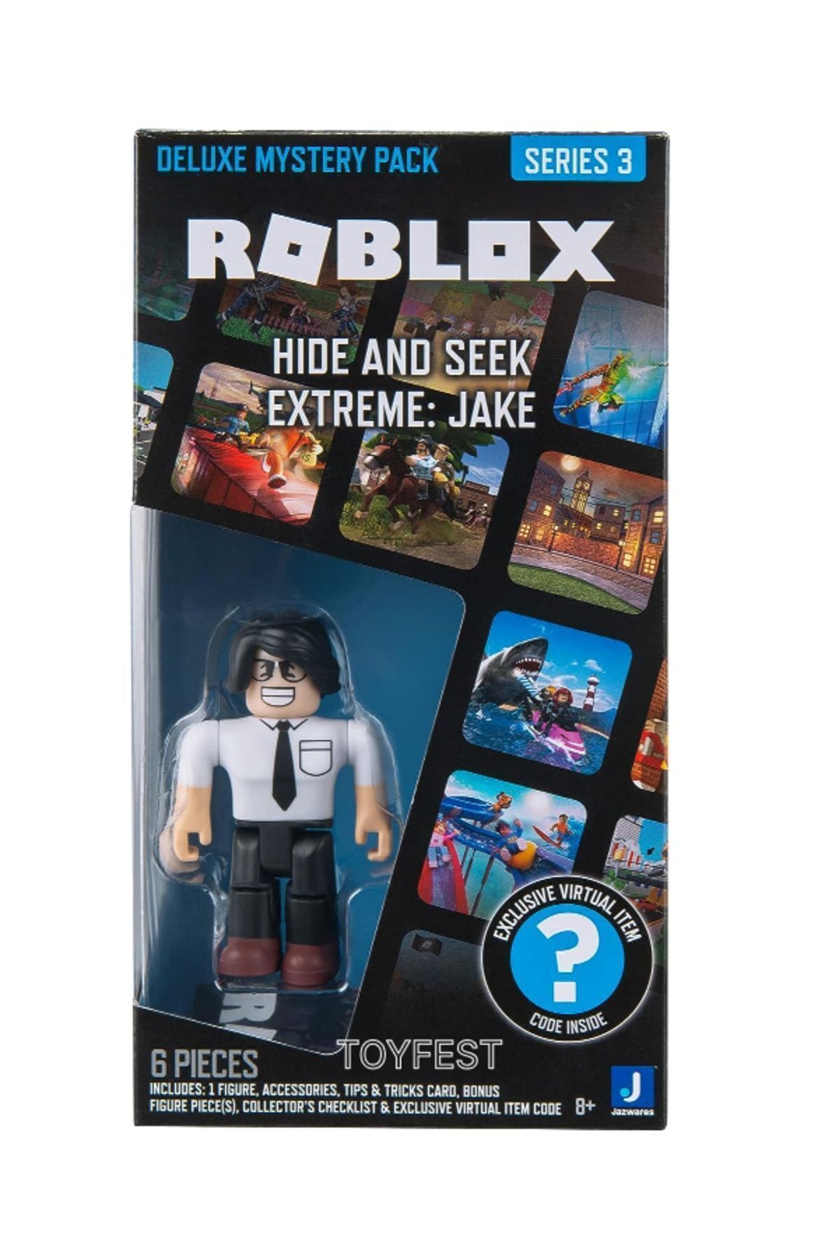 TOYFEST-ROBLOX Deluxe Mystery Pack Series 3 Hide and Seek Extreme : Jake - 9 cm Online Game with Code 3