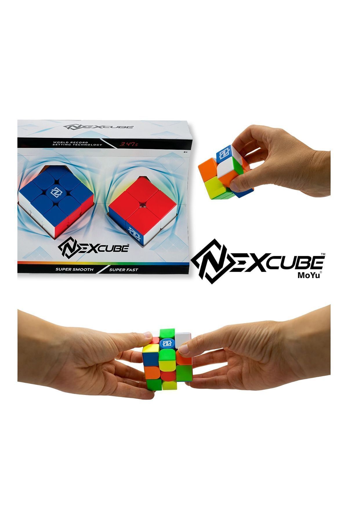 TOYFEST-Nexcube 2X2 + 3X3 Classic Set Intelligence Cube Intelligence Cube Rubik Cube 4