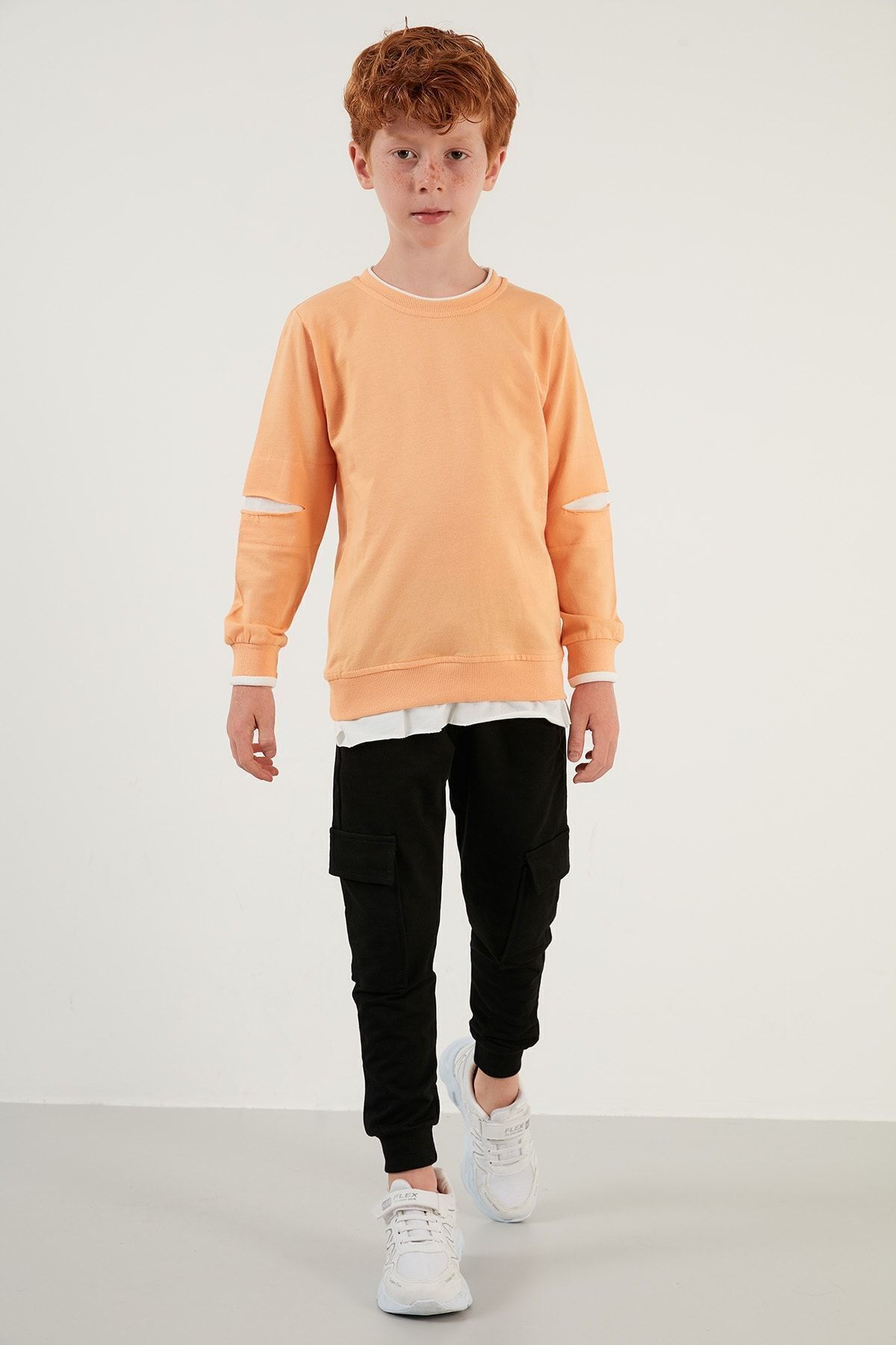 Lela-Costum sport detaliat 100% bumbac Inserție cu gât roșu Costum pentru băieți 59215614 2