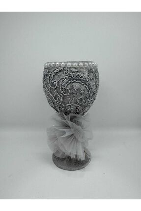 Leyli Kına Düğün, Kına Ve Nikahlar Için Özel Kadife Gri Bardak Takı Iğneliği