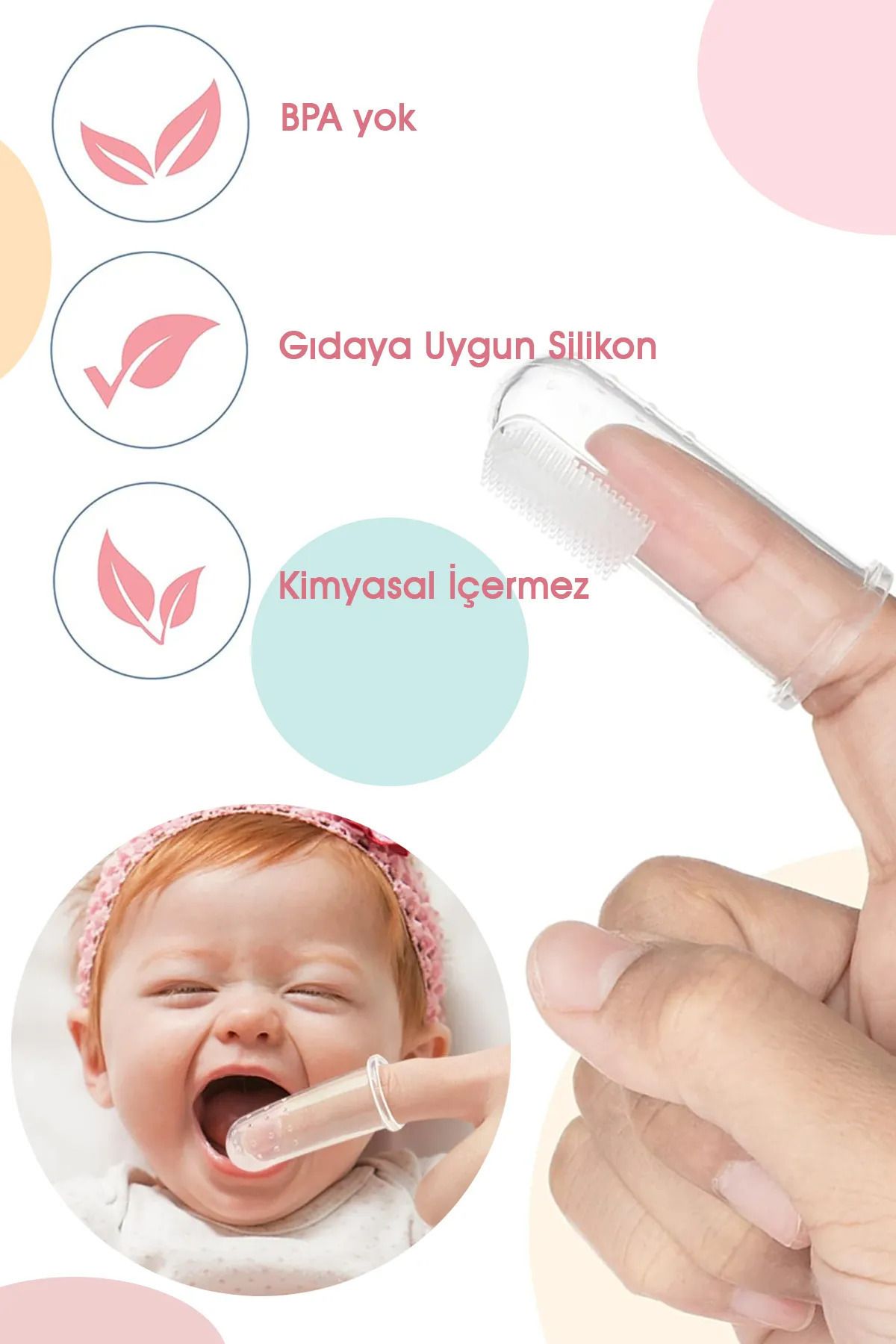 COZY SENSE Bebek Diş Dil Damak Kaşıyıcı Parmak Şekil Kutulu Hijyenik Yumuşak Bebek Diş Fırçası Süpermarket fotoğrafı 2 (önizleme)