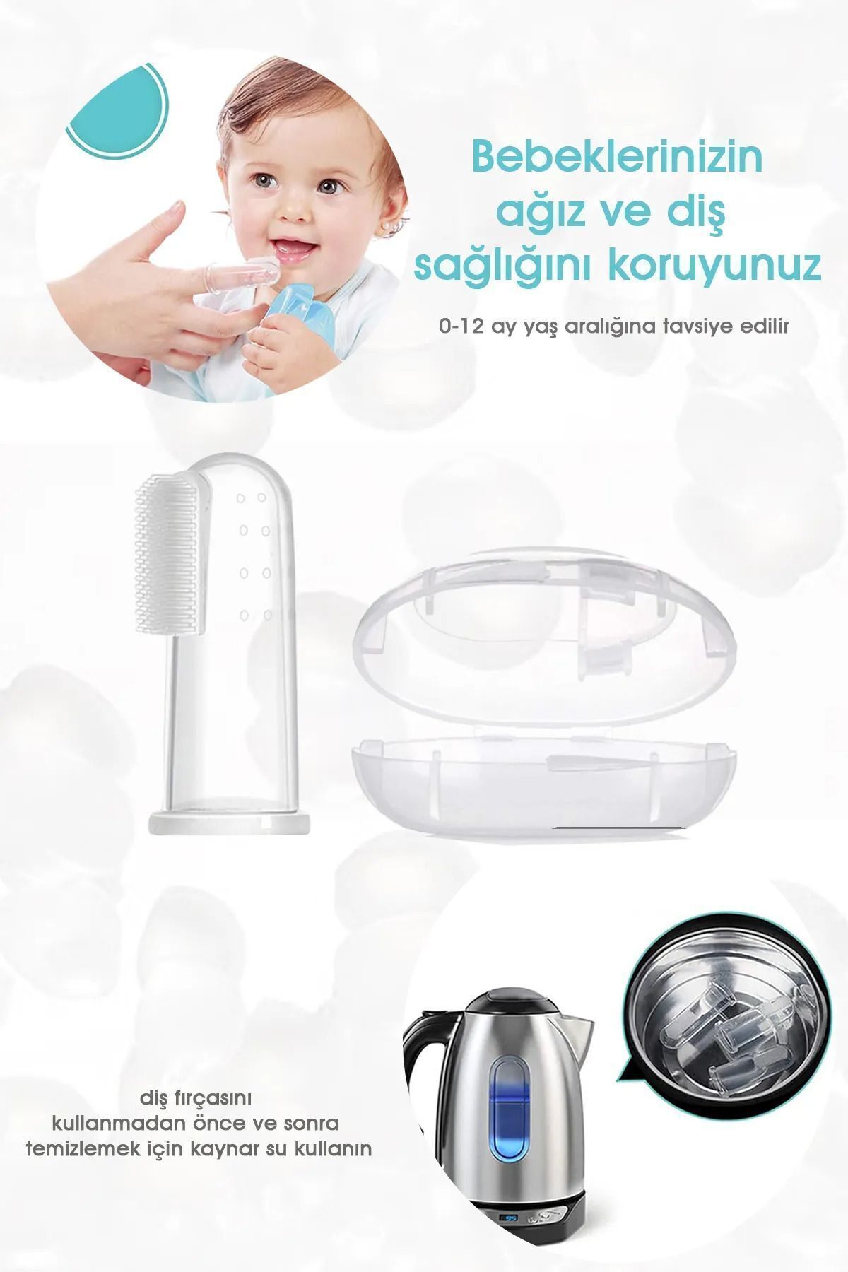 COZY SENSE Bebek Diş Kaşıyıcı Parmak Şekilli 2 Yönlü Temizlik ve Masaj Aleti Bebek Bakım Temizlik fotoğrafı 4 (önizleme)