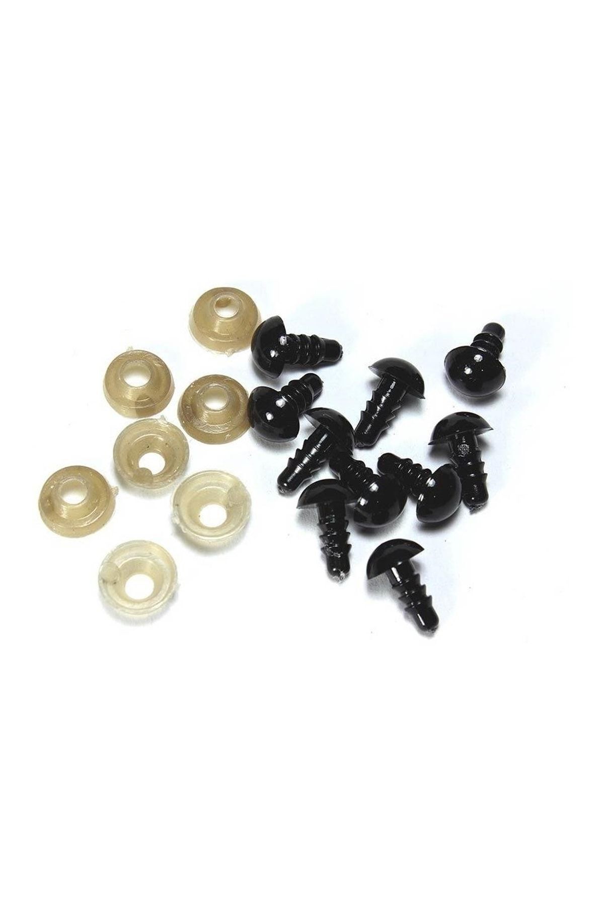 TıkTık AL Amigurumi Vidalı Göz 6 Mm - Siyah (100 ADET-50 ÇİFT)