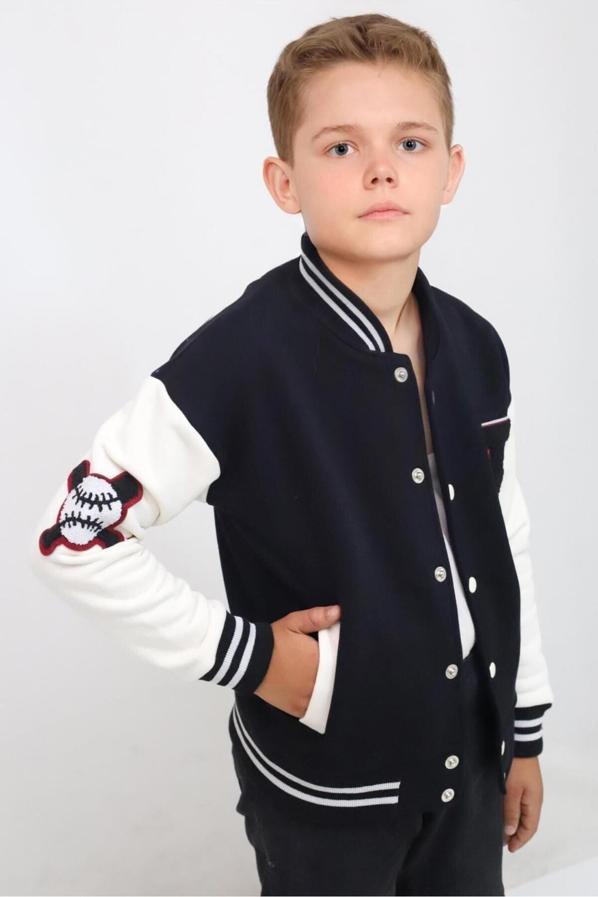 Unisex Oversize Kız,Erkek Çocuk Kolej Ceket 8003(6-10 Yaş)