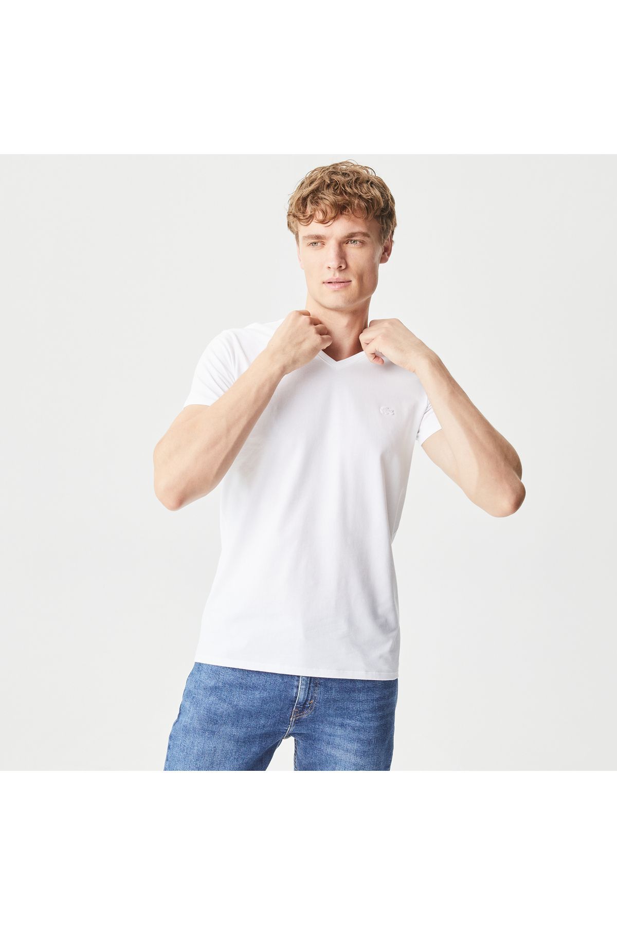 Lacoste Erkek Slim Fit V Yaka Lacivert T shirt Fiyat Yorumlar Trendyol