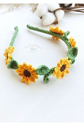 Masal Örgü Dünyası Ayçiçek Temalı Çocuk Tacı